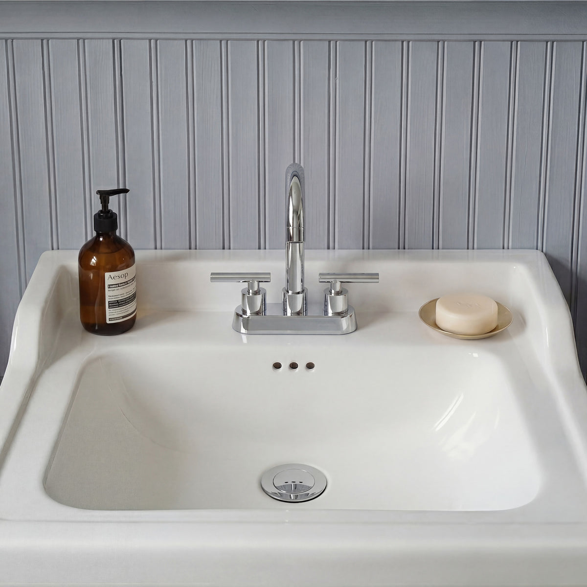 Two-Handle Centerset Bathroom Sink Faucet With Pop-Up Drain