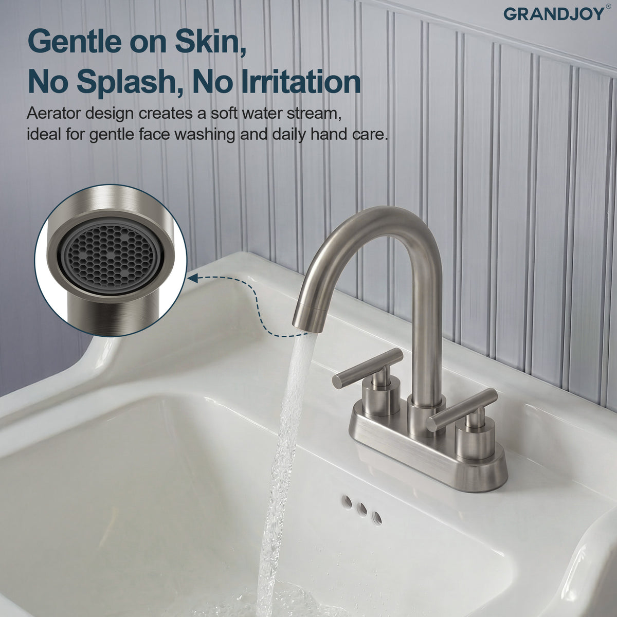Two-Handle Centerset Bathroom Sink Faucet With Pop-Up Drain