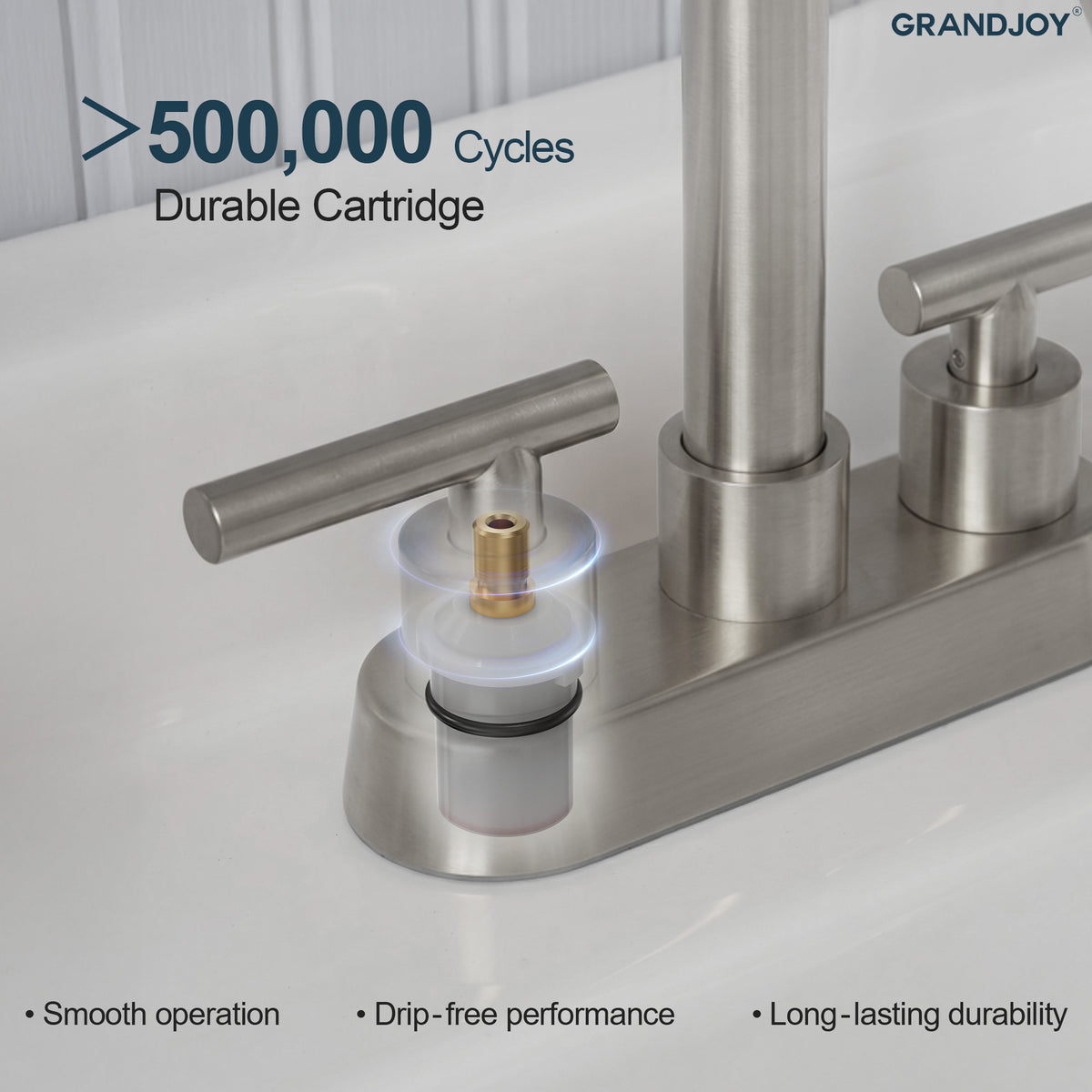 Two-Handle Centerset Bathroom Sink Faucet With Pop-Up Drain
