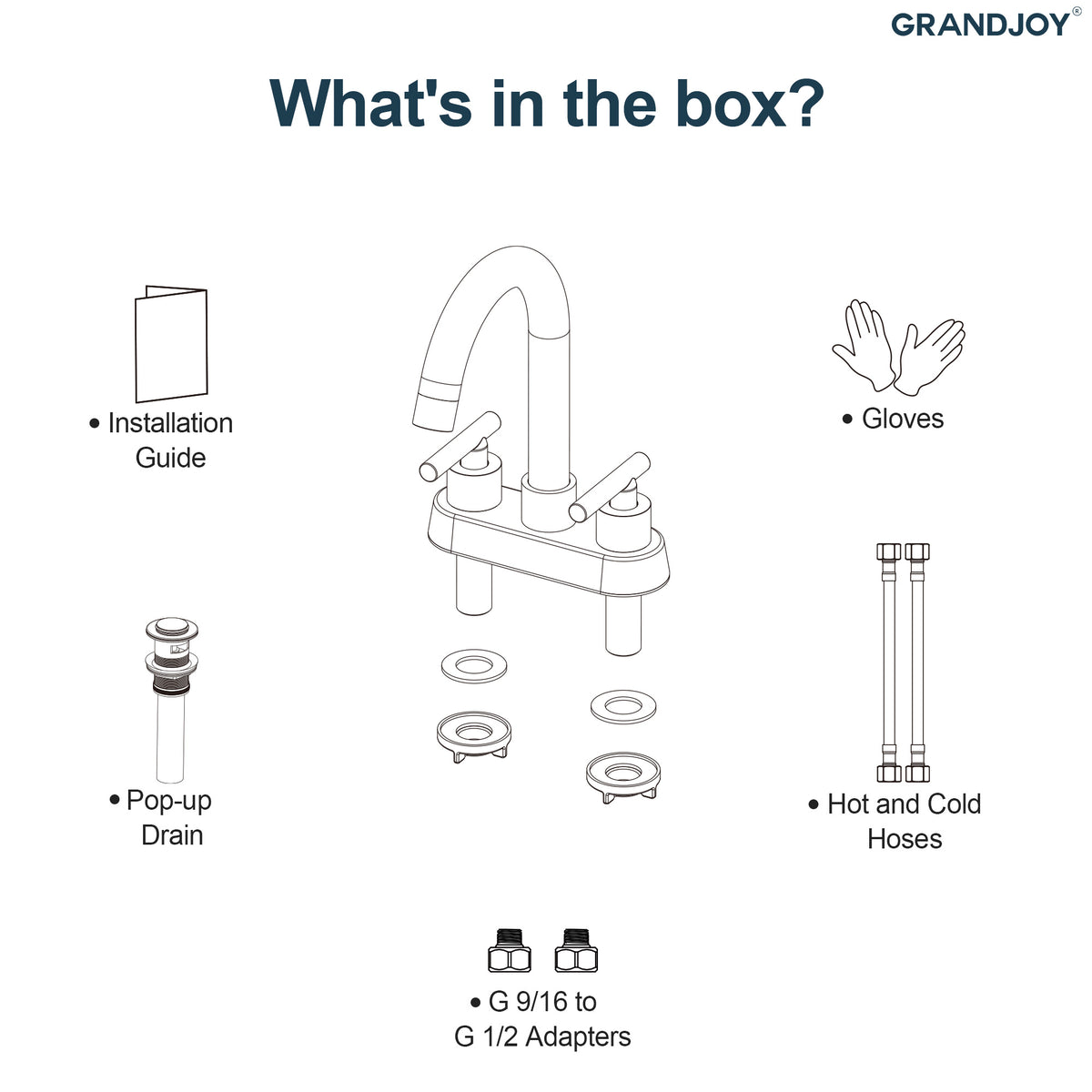 Two-Handle Centerset Bathroom Sink Faucet With Pop-Up Drain