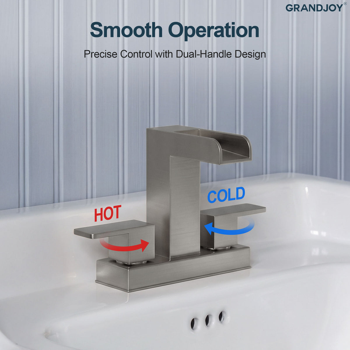 Two-Handle Centerset Bathroom Sink Faucet With Pop-Up Drain