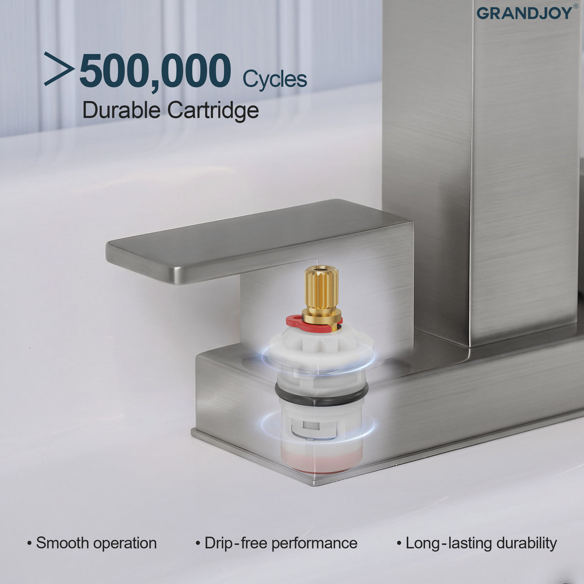 Two-Handle Centerset Bathroom Sink Faucet With Pop-Up Drain