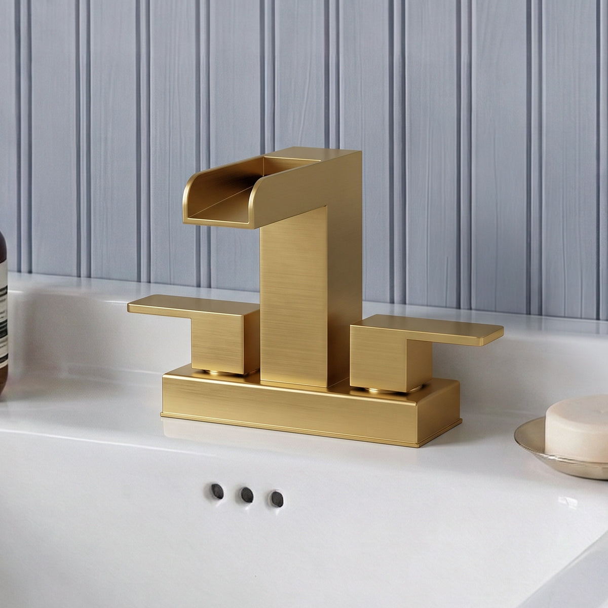 Two-Handle Centerset Bathroom Sink Faucet With Pop-Up Drain