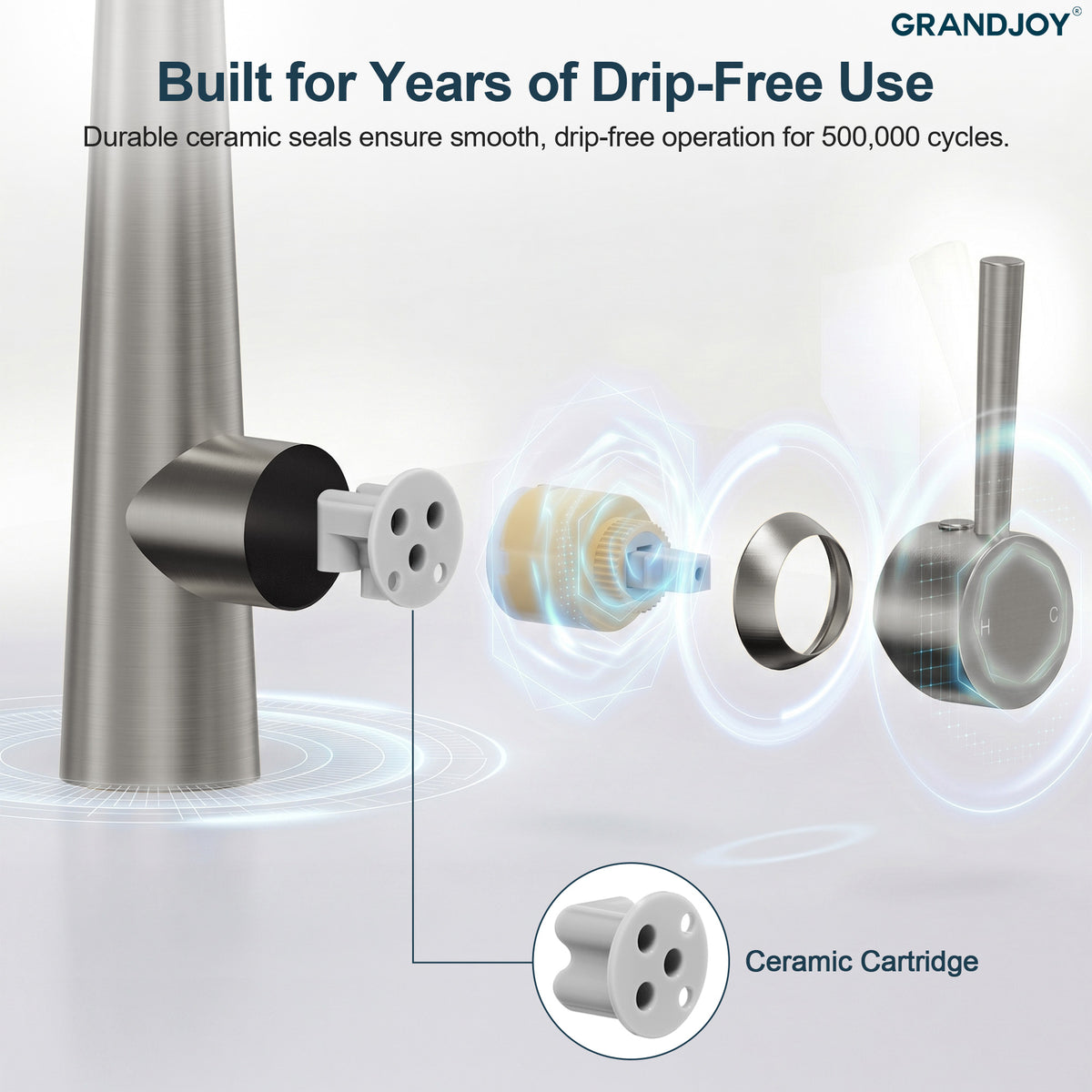 Single-Handle Pre-Rinse Spring Pull-Down Kitchen Faucet