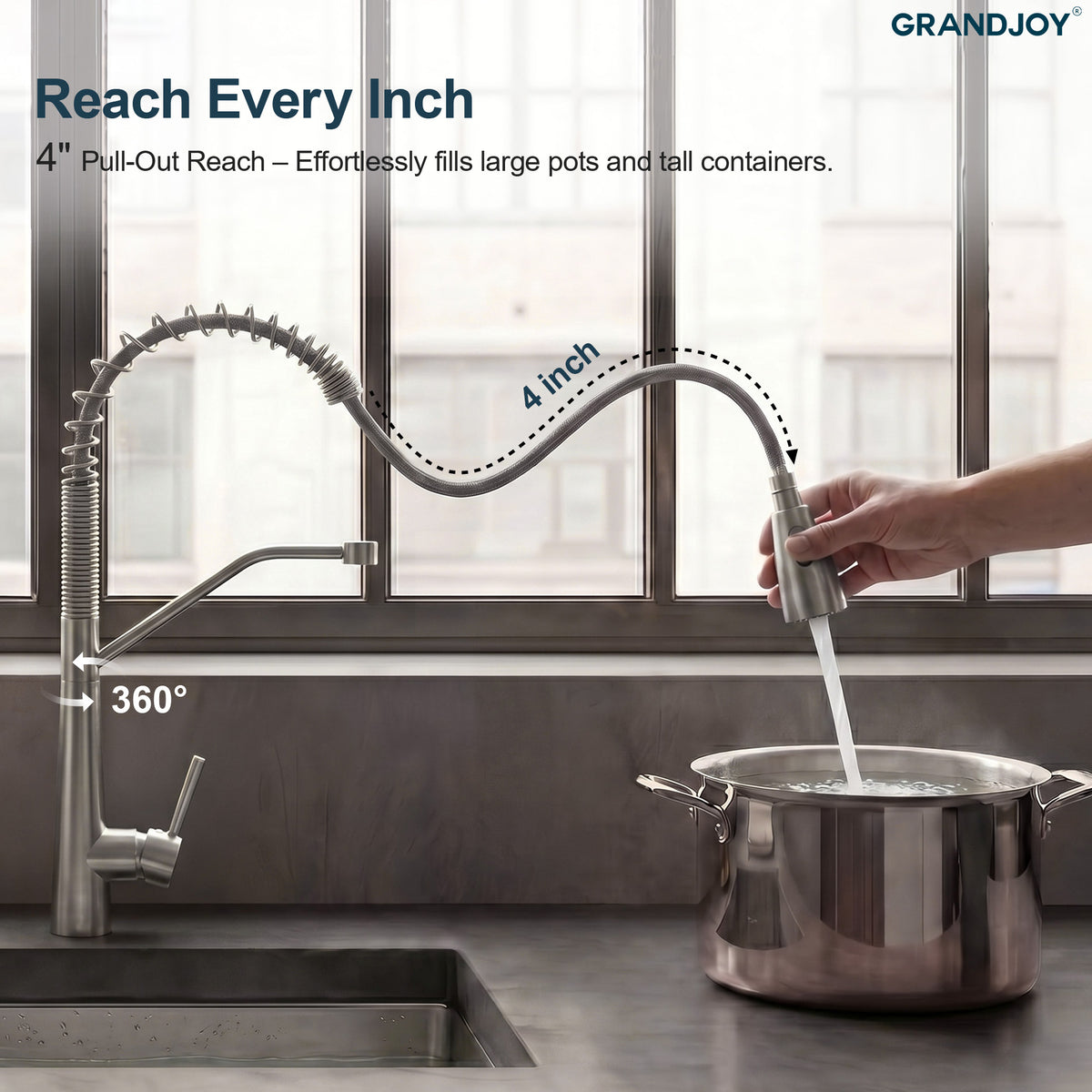 Single-Handle Pre-Rinse Spring Pull-Down Kitchen Faucet