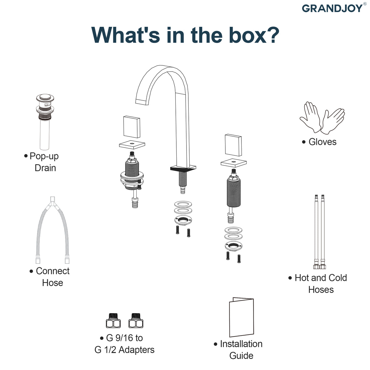 Two-Handle High Arc Widespread Bathroom Sink Faucet With Pop-Up Drain