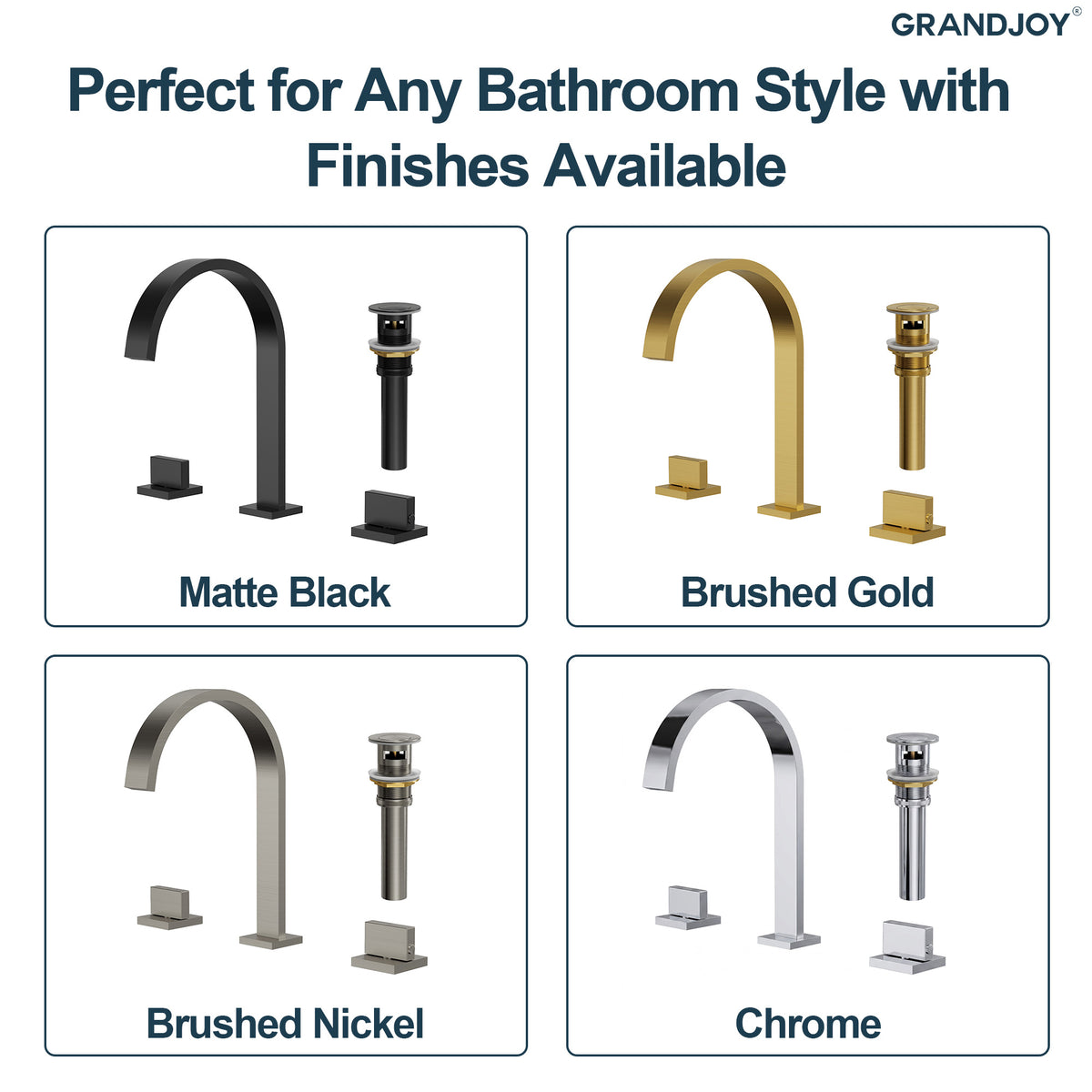 Two-Handle High Arc Widespread Bathroom Sink Faucet With Pop-Up Drain