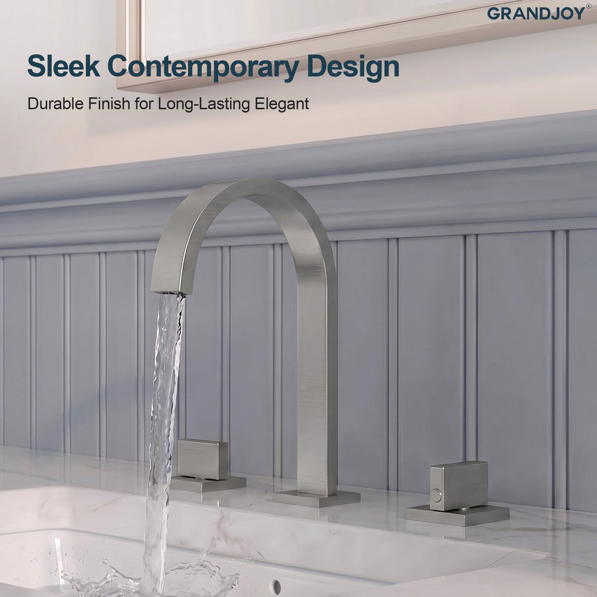 Two-Handle High Arc Widespread Bathroom Sink Faucet With Pop-Up Drain