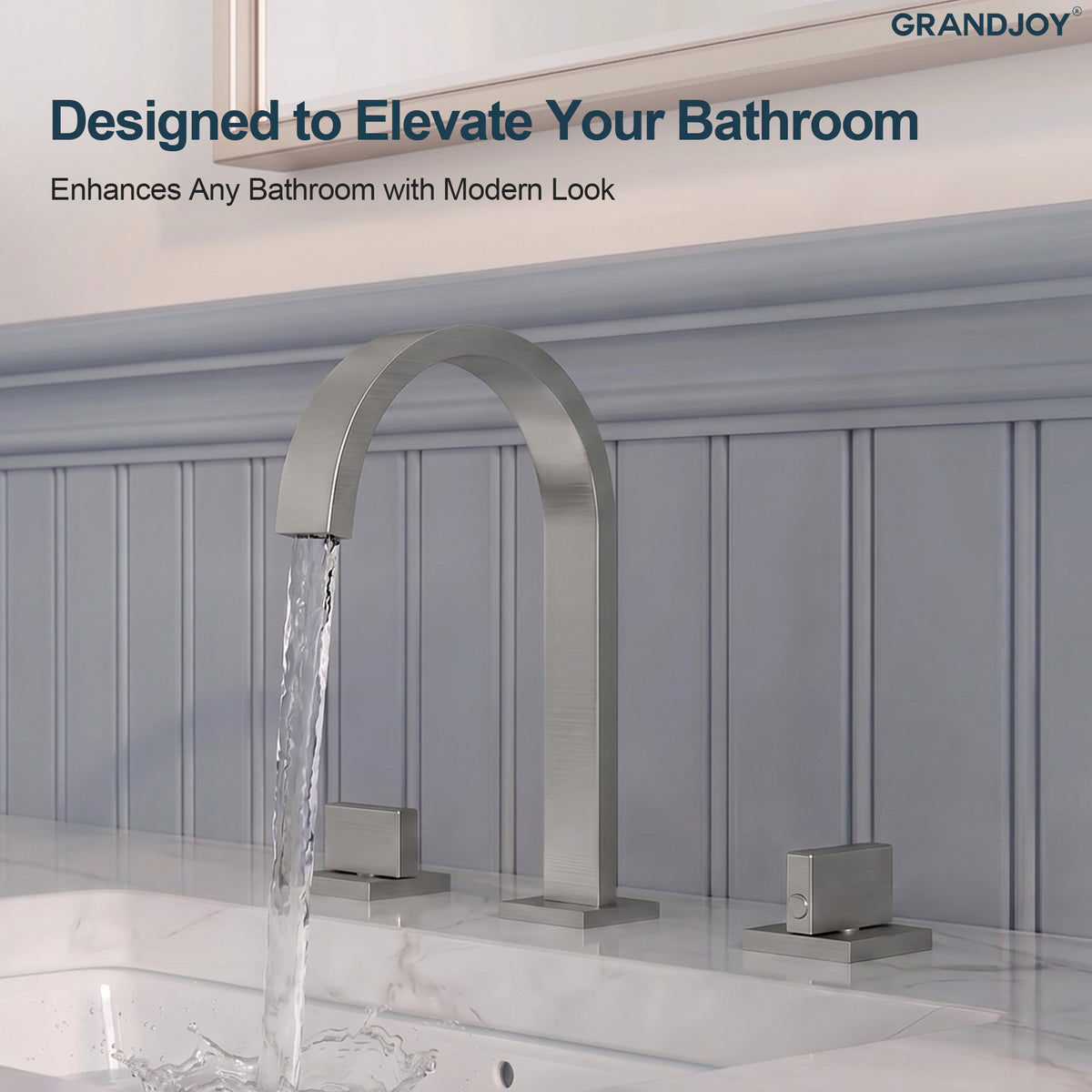 Two-Handle High Arc Widespread Bathroom Sink Faucet With Pop-Up Drain