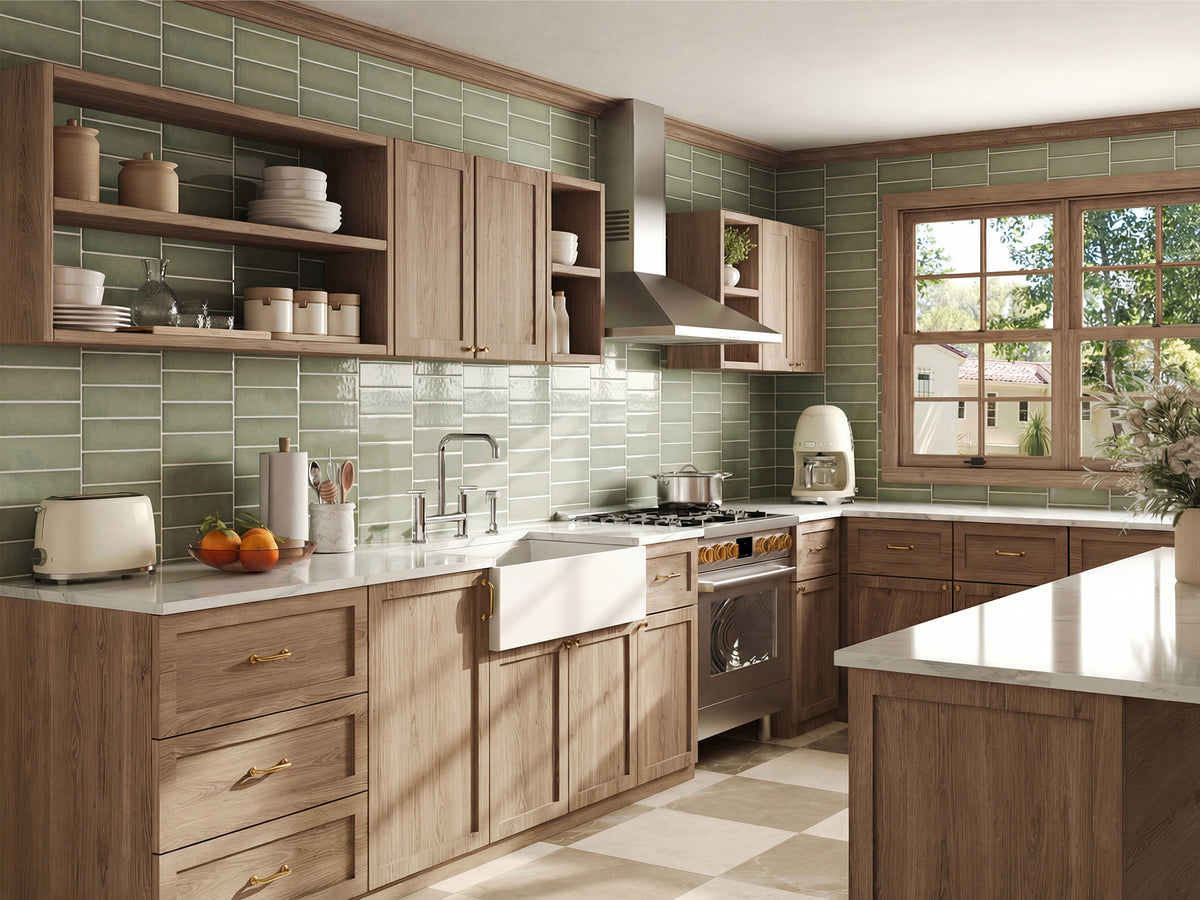 Two-Hole Deck-Mount Bridge Kitchen Faucet With Side Sprayer