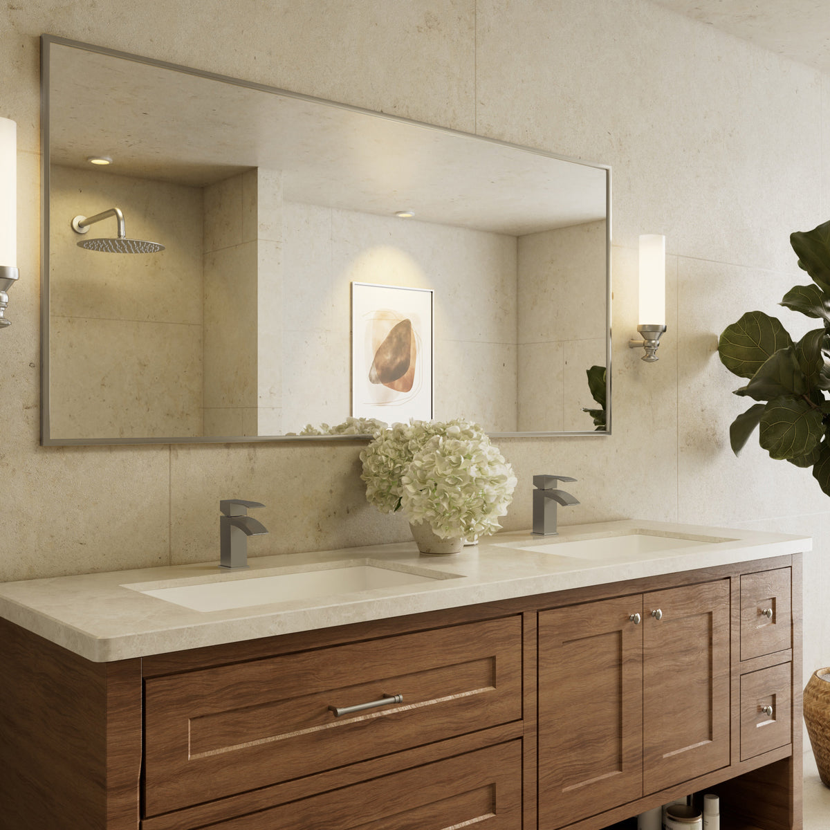 Single-Hole Waterfall Bathroom Sink Faucet with Pop-Up Drain