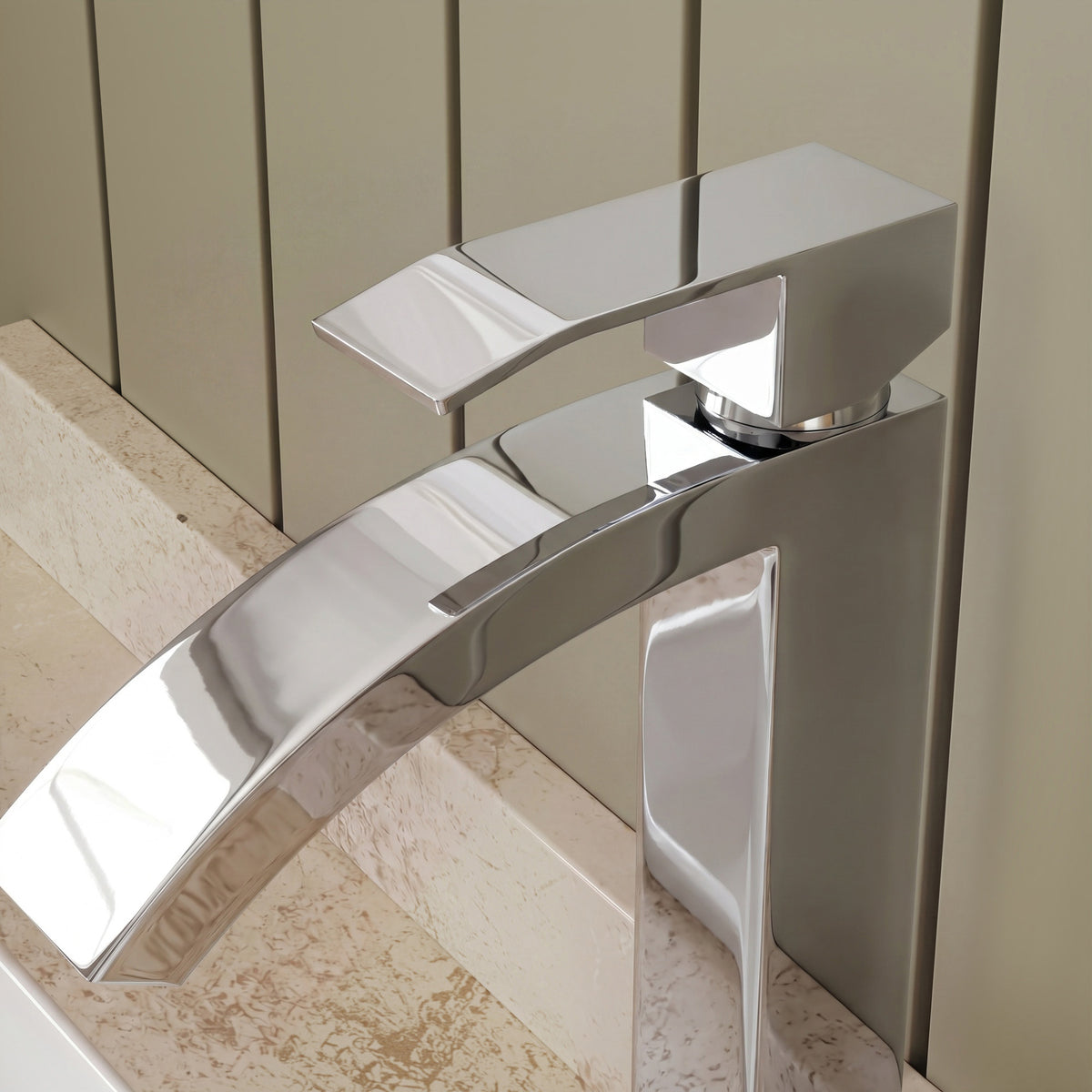 Single-Handle Vessel Bathroom Sink Faucet With Pop-Up Drain