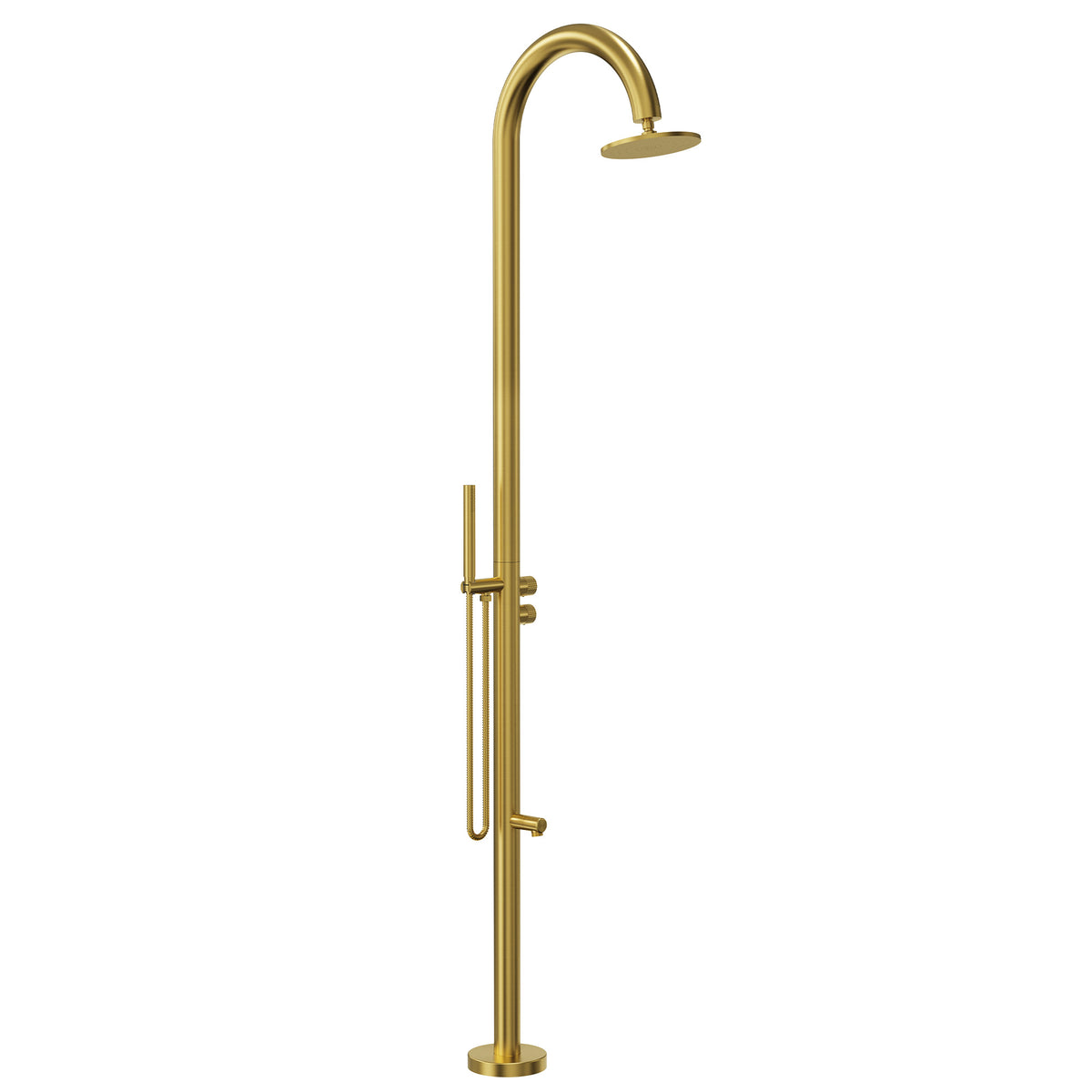 Floor-Mounted Shower System with Swivel Head for Indoor or Outdoor Use