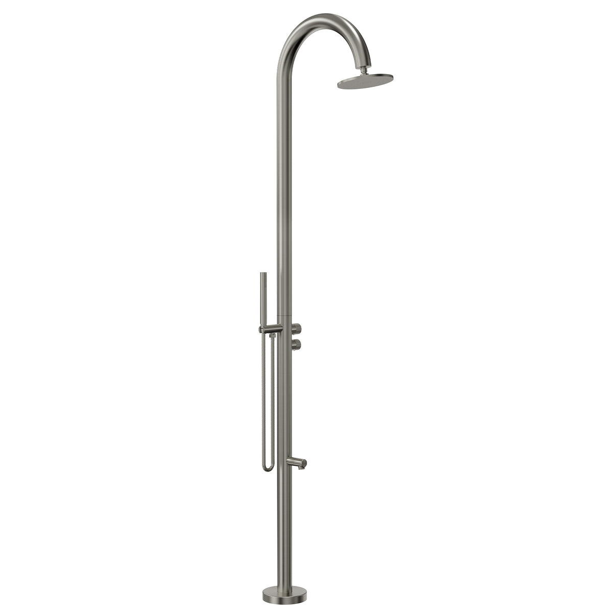 Floor-Mounted Shower System with Swivel Head for Indoor or Outdoor Use