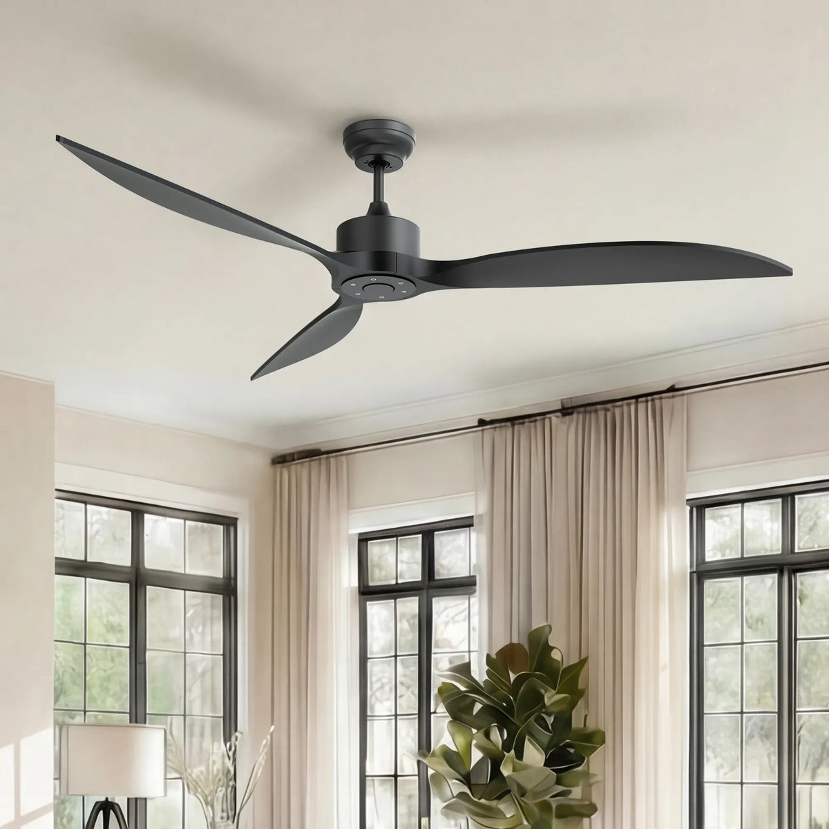 65-Inch Downrod Mount 3-Blade Ceiling Fan without Light