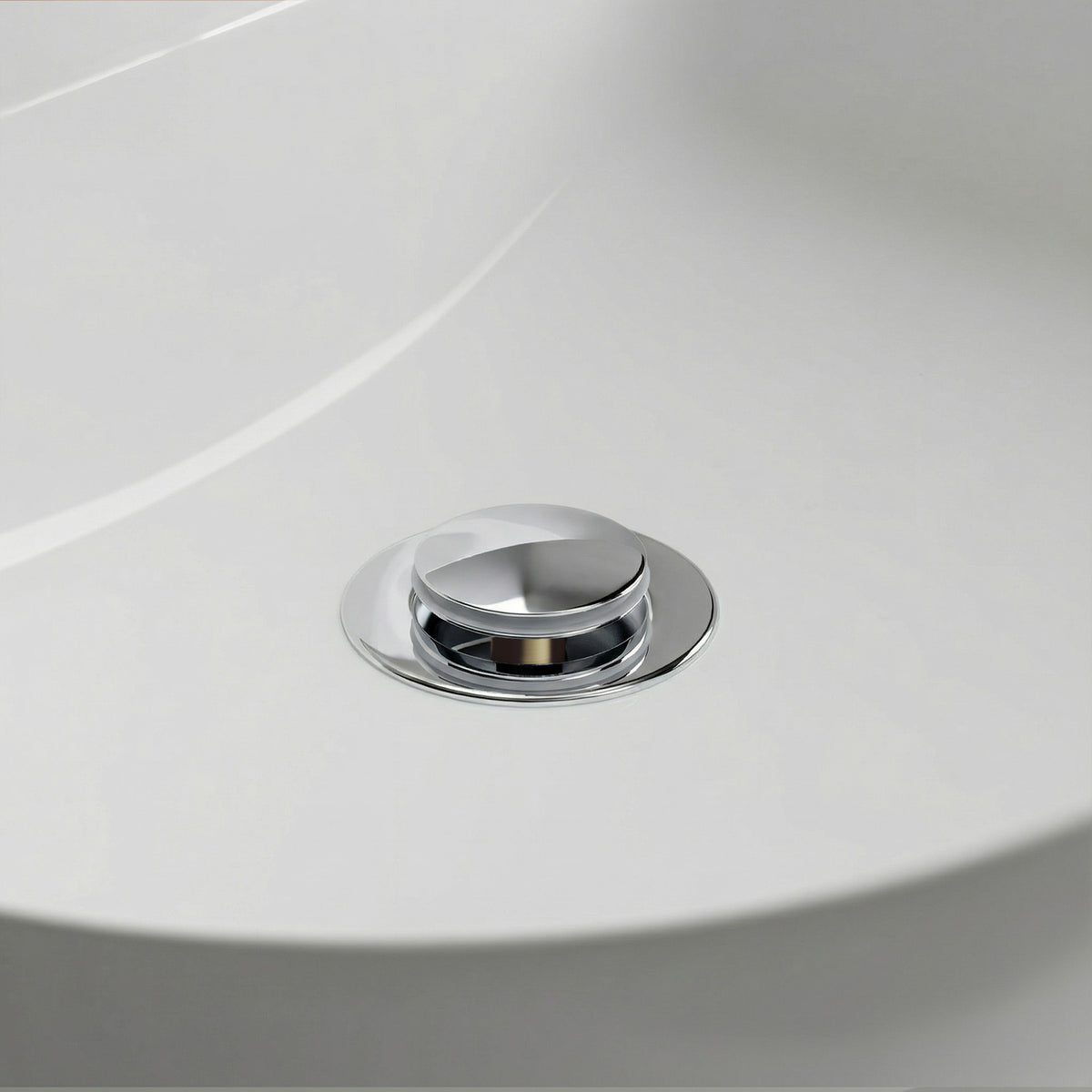 Push-Button Bathroom Sink Drain with Overflow and Brass Body