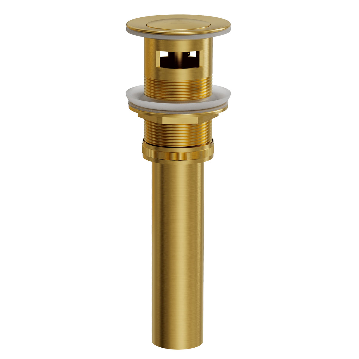 Push-Button Bathroom Sink Drain with Overflow and Brass Body