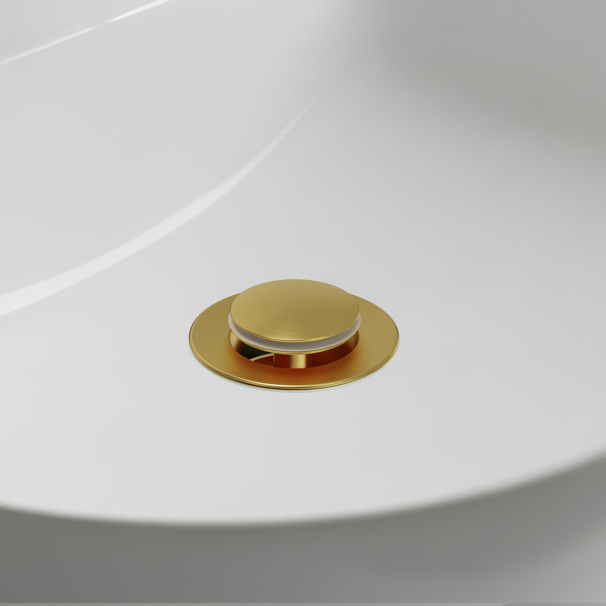 Push-Button Bathroom Sink Drain with Overflow and Brass Body