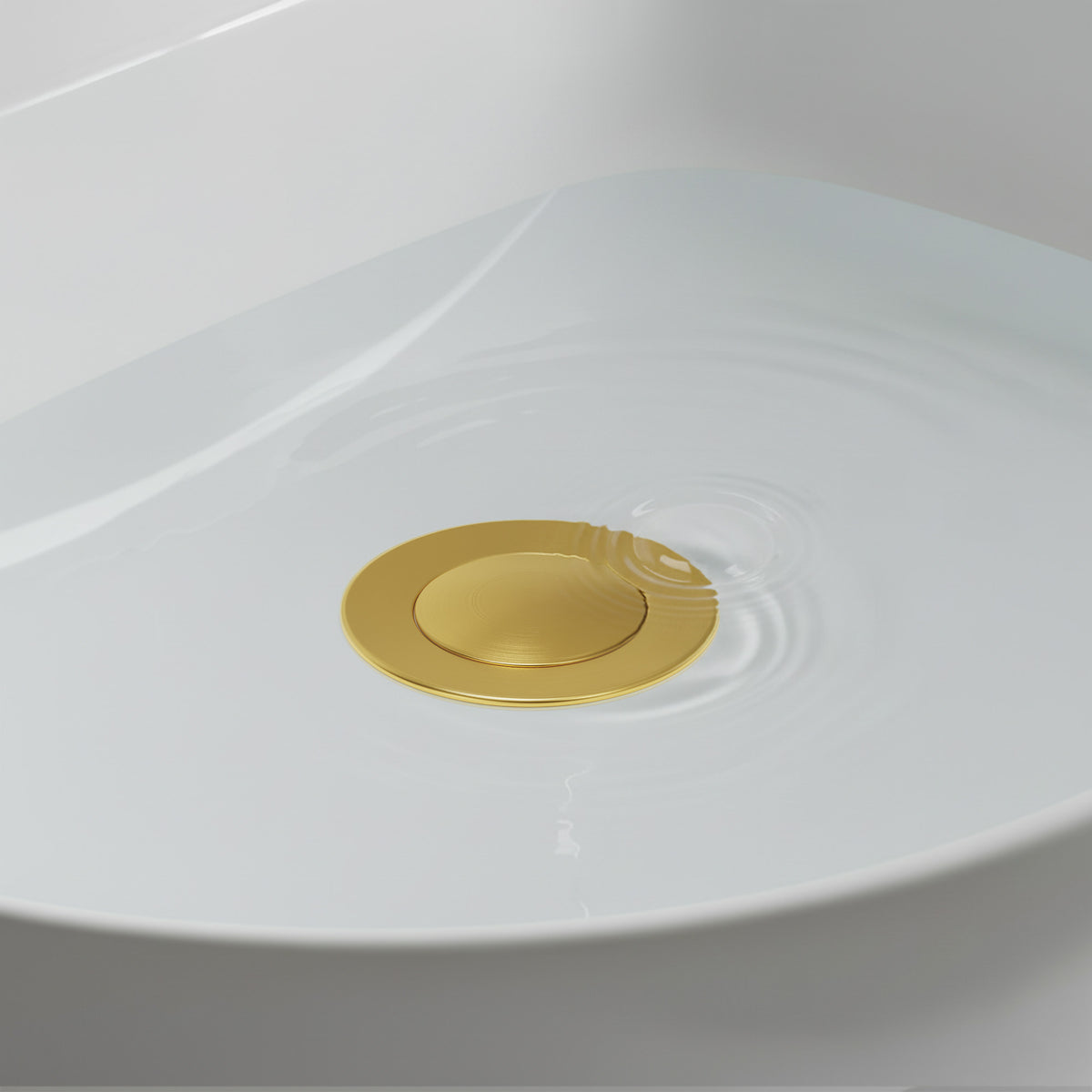 Push-Button Bathroom Sink Drain with Overflow and Brass Body