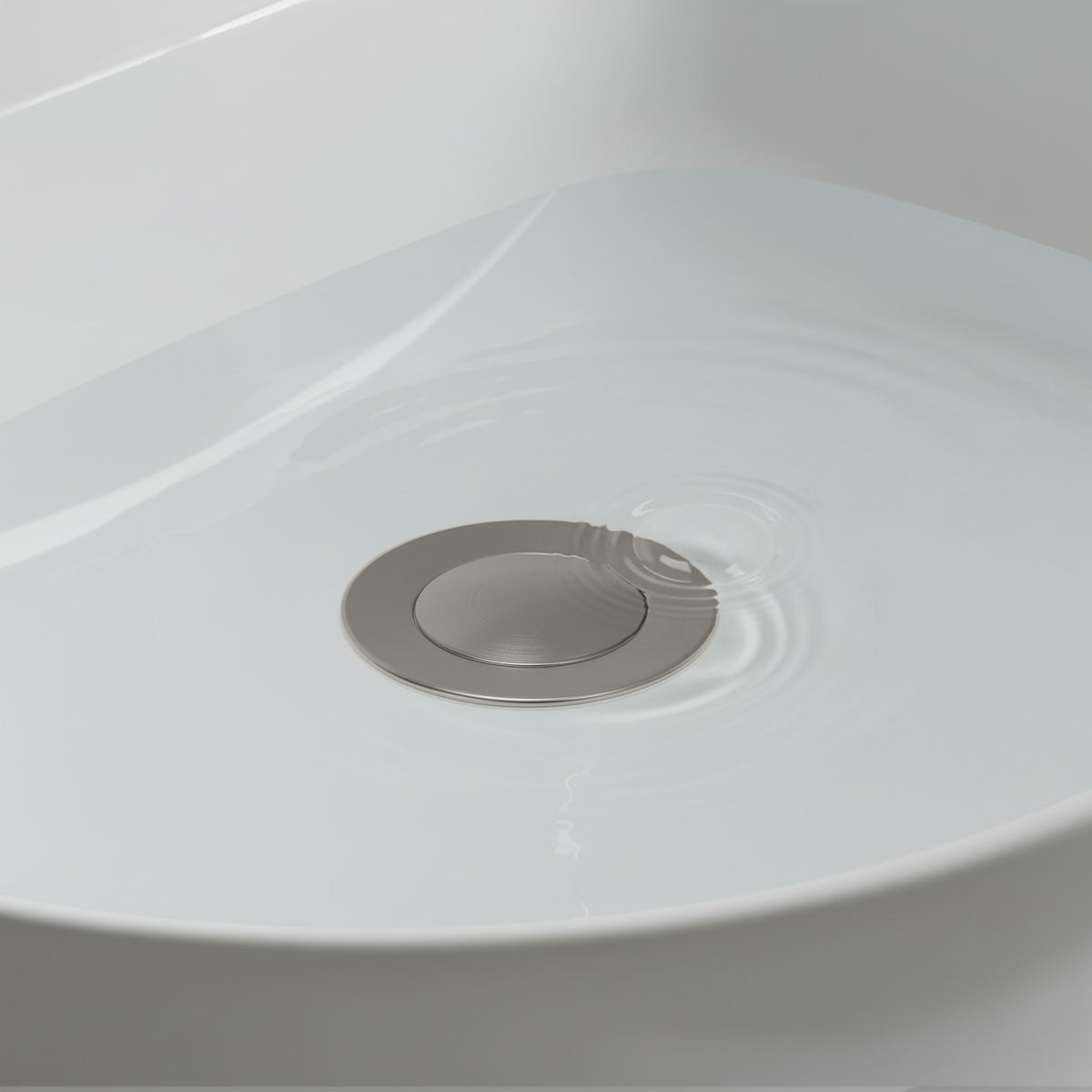 Push-Button Bathroom Sink Drain with Overflow and Brass Body
