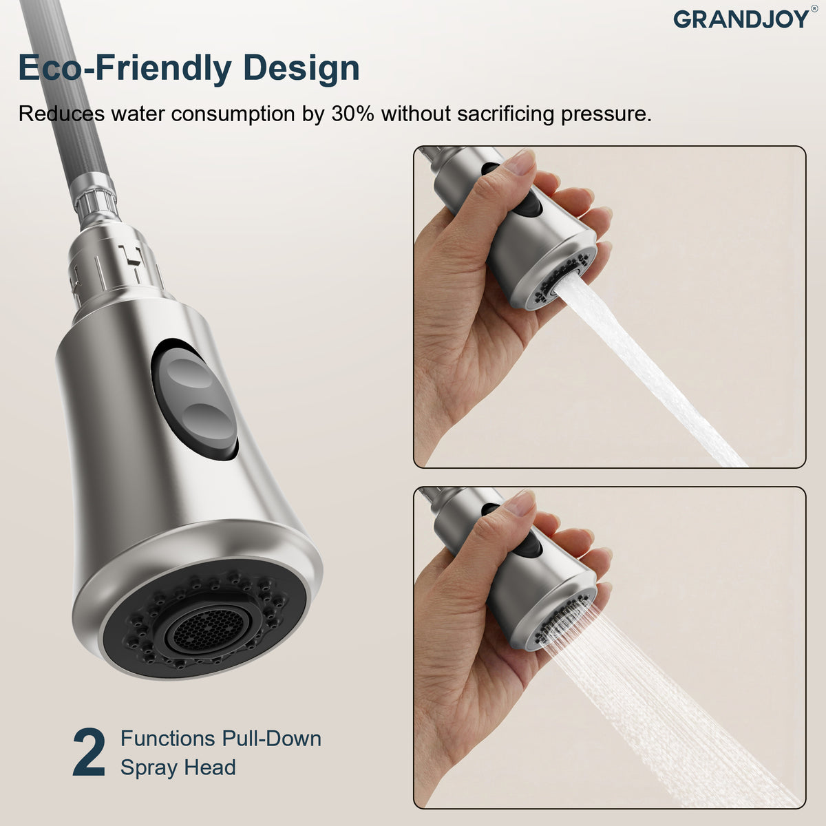 Single-Handle Pull-Down Kitchen Faucet With Dual Spray Modes