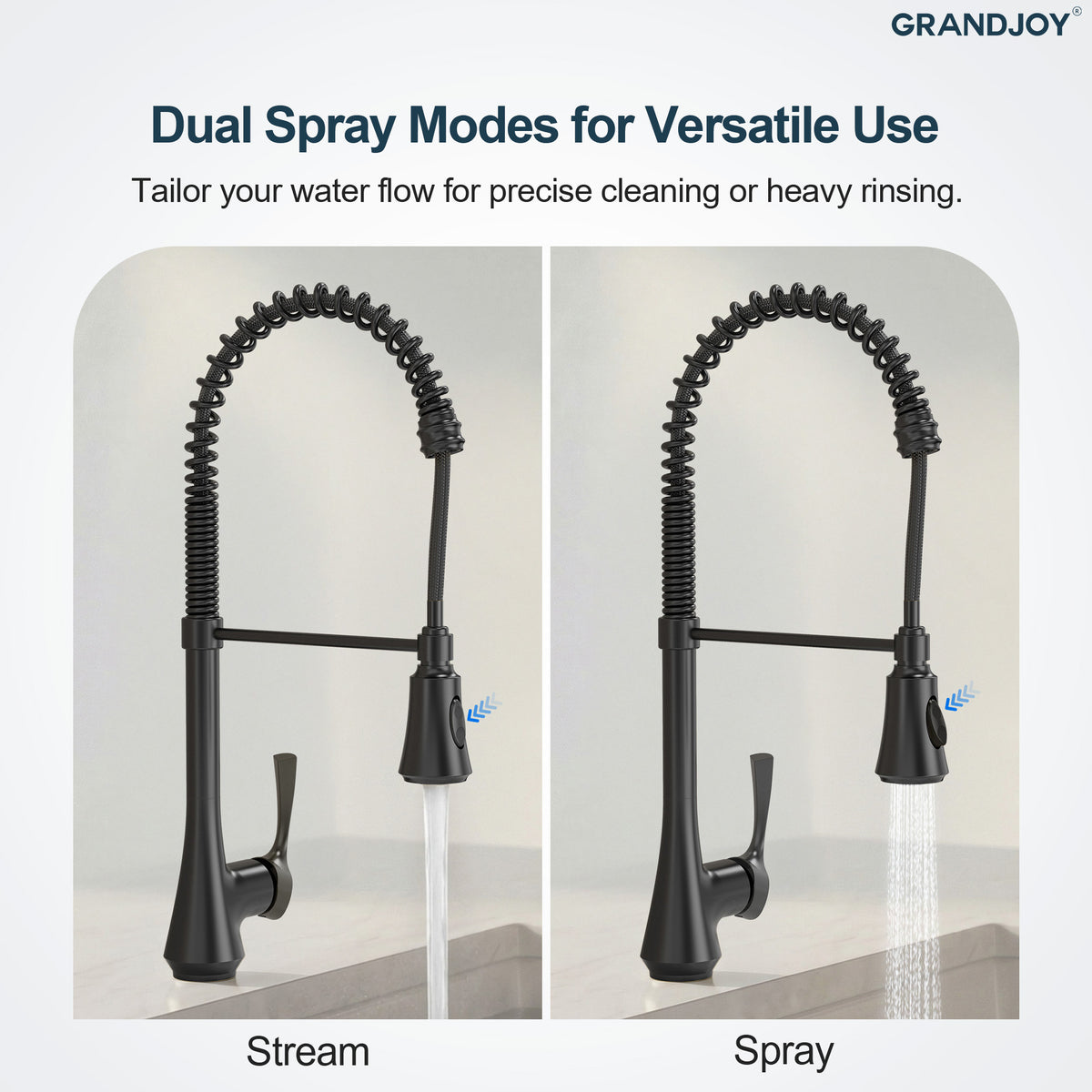 Single-Handle Pre-Rinse Spring Pull-Down Kitchen Faucet