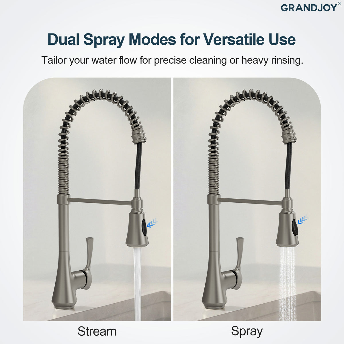 Single-Handle Pre-Rinse Spring Pull-Down Kitchen Faucet