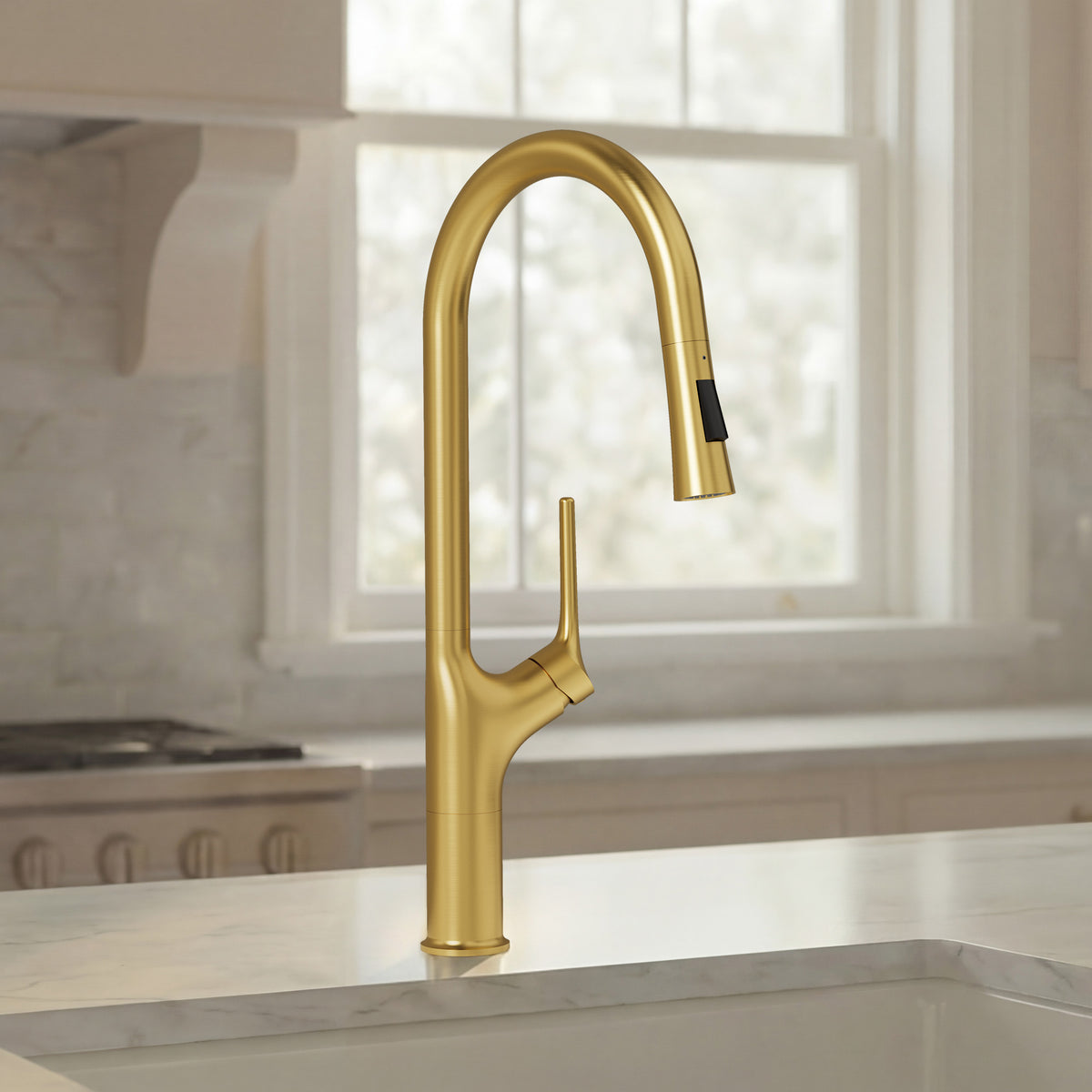 Single-Handle Pull-Down Kitchen Faucet With Dual Spray Modes