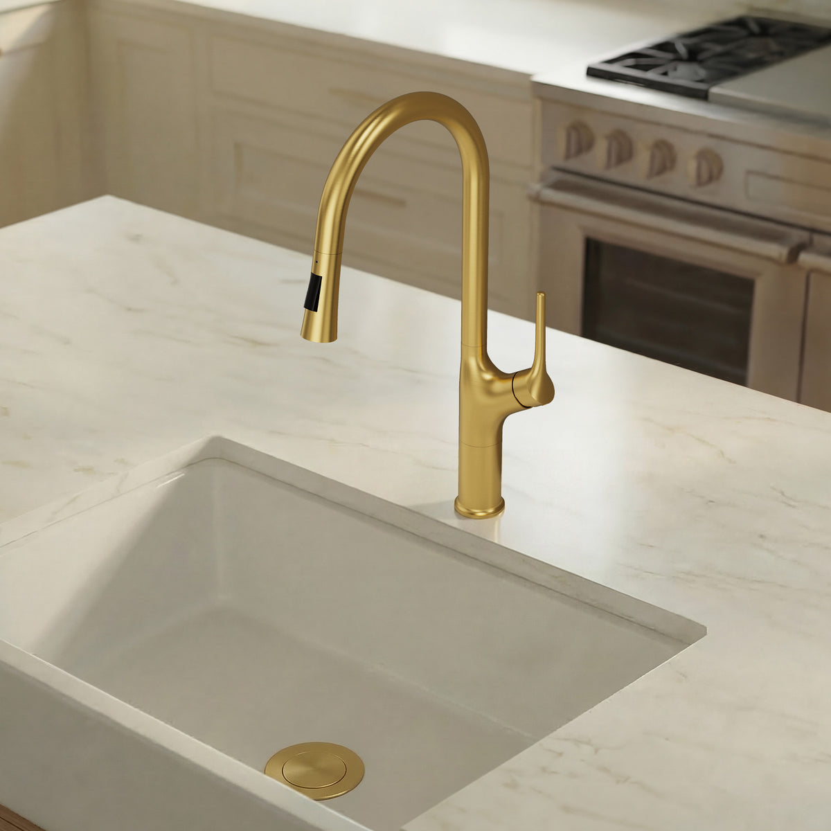 Single-Handle Pull-Down Kitchen Faucet With Dual Spray Modes