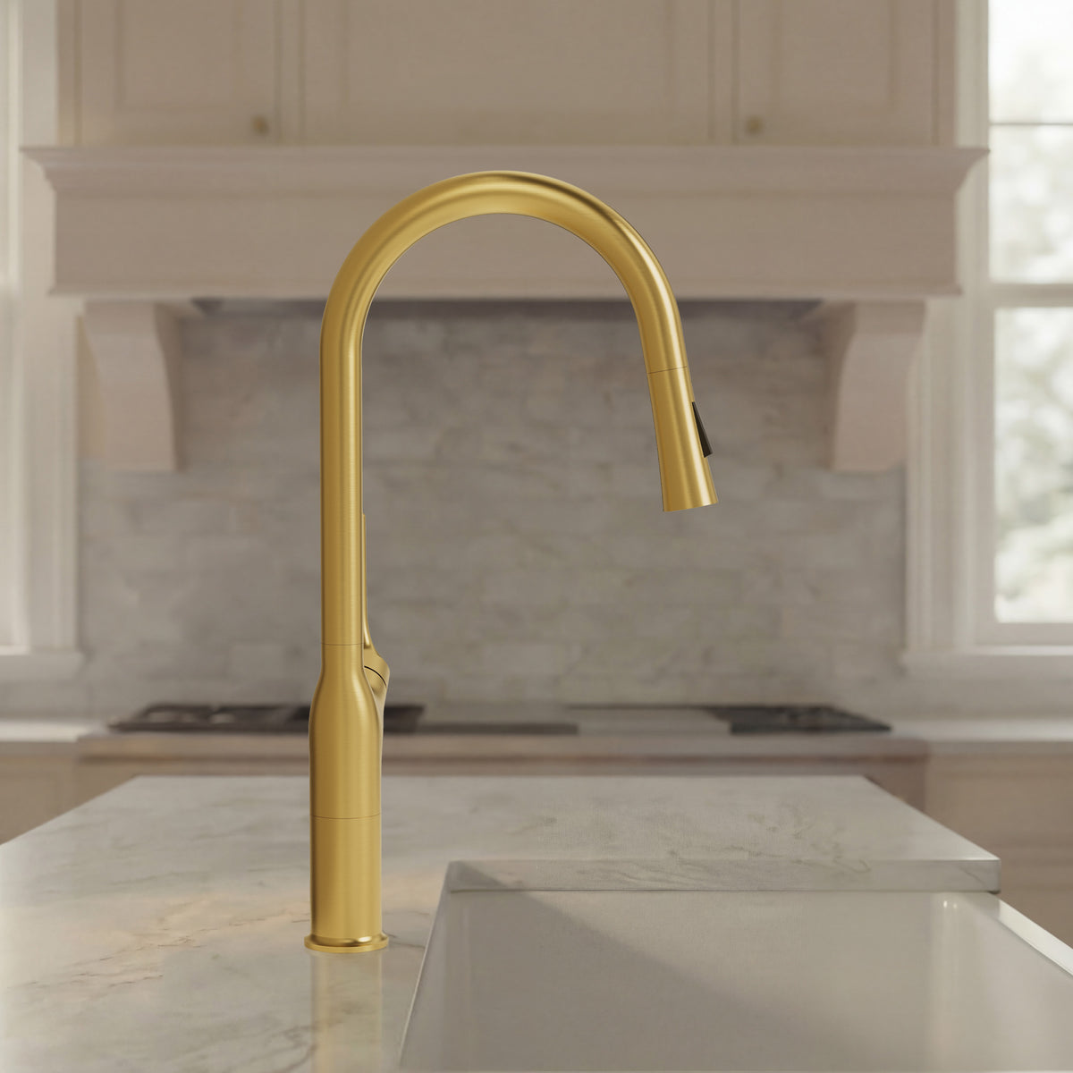 Single-Handle Pull-Down Kitchen Faucet With Dual Spray Modes