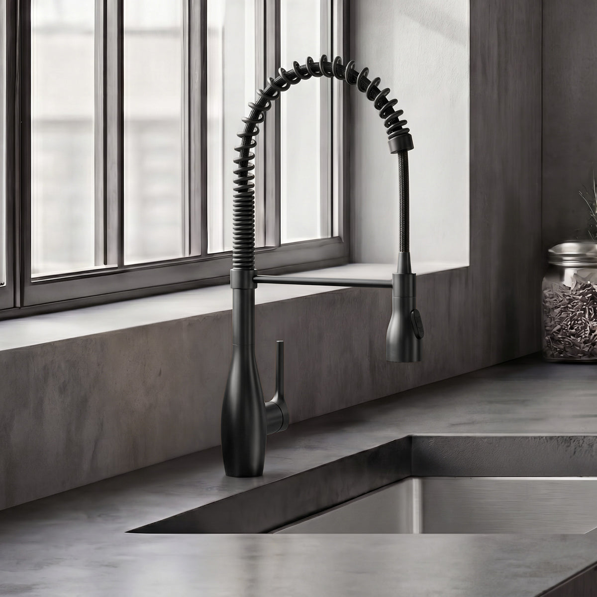 Single-Handle Pre-Rinse Spring Pull-Down Kitchen Faucet