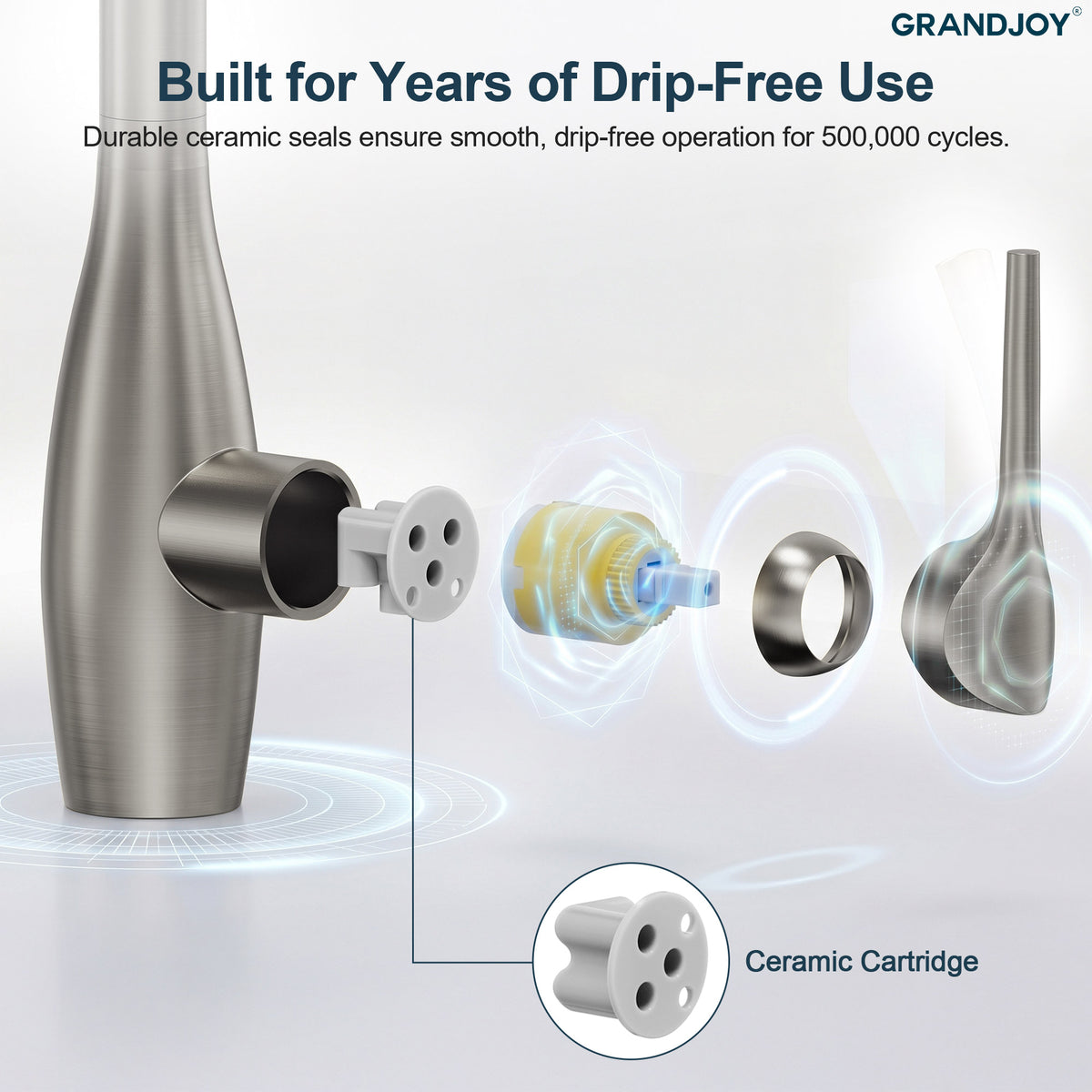 Single-Handle Pre-Rinse Spring Pull-Down Kitchen Faucet