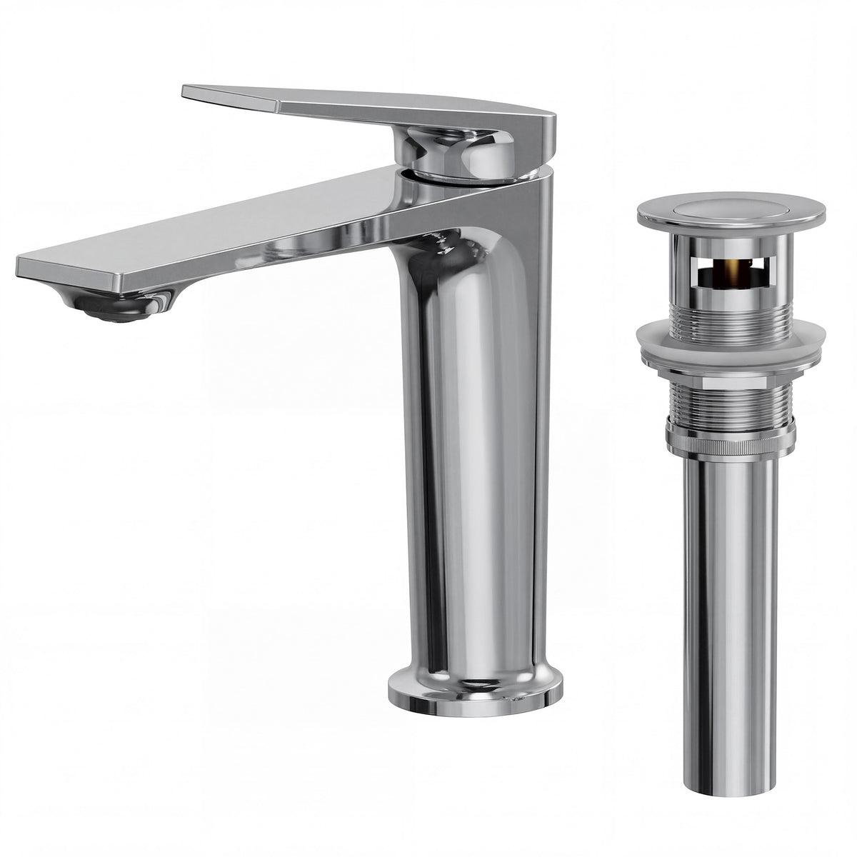 Single-Handle Bathroom Sink Faucet With Pop-Up Drain