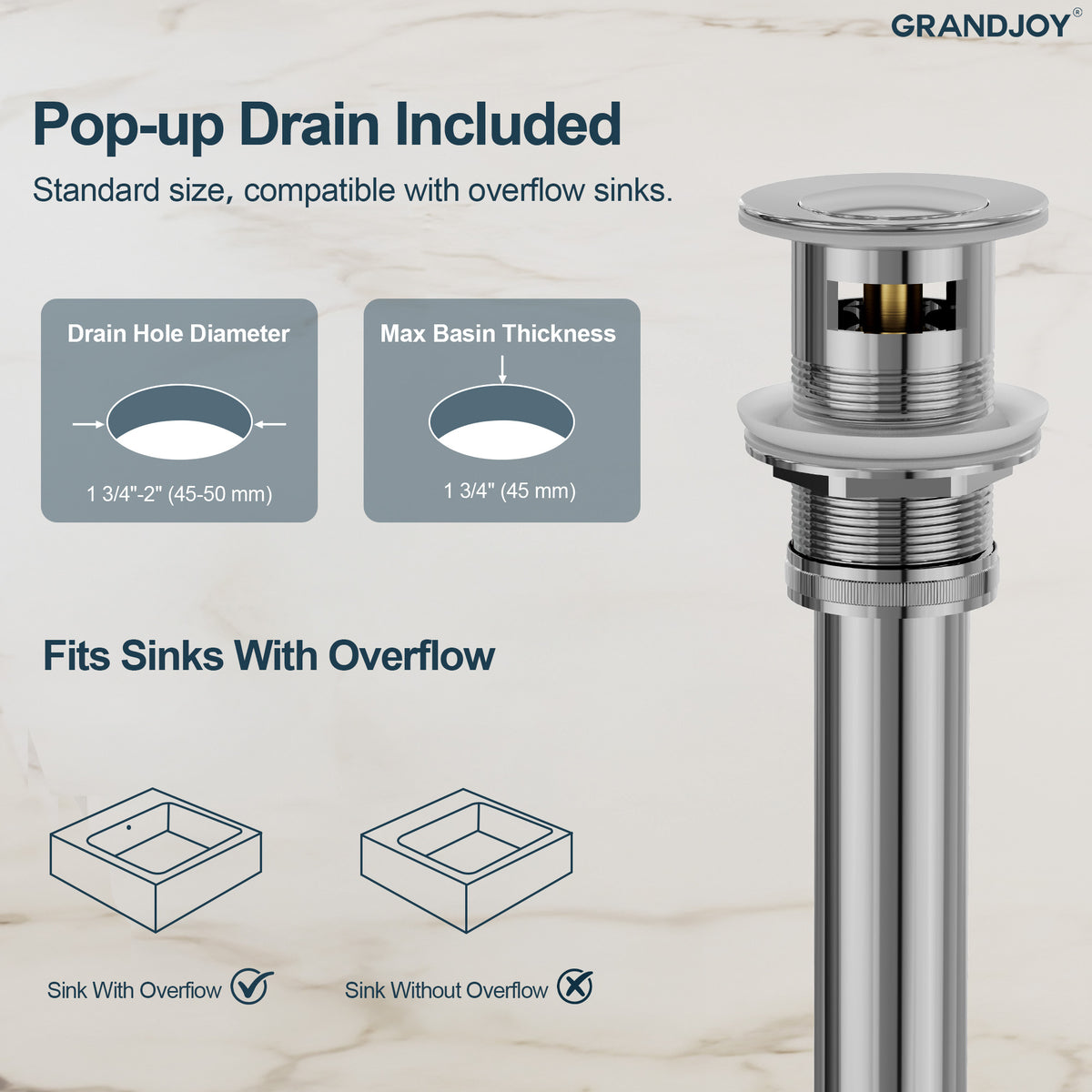 Single-Handle Wall-Mount Bathroom Sink Faucet With Waterfall Spout And Pop-Up Drain
