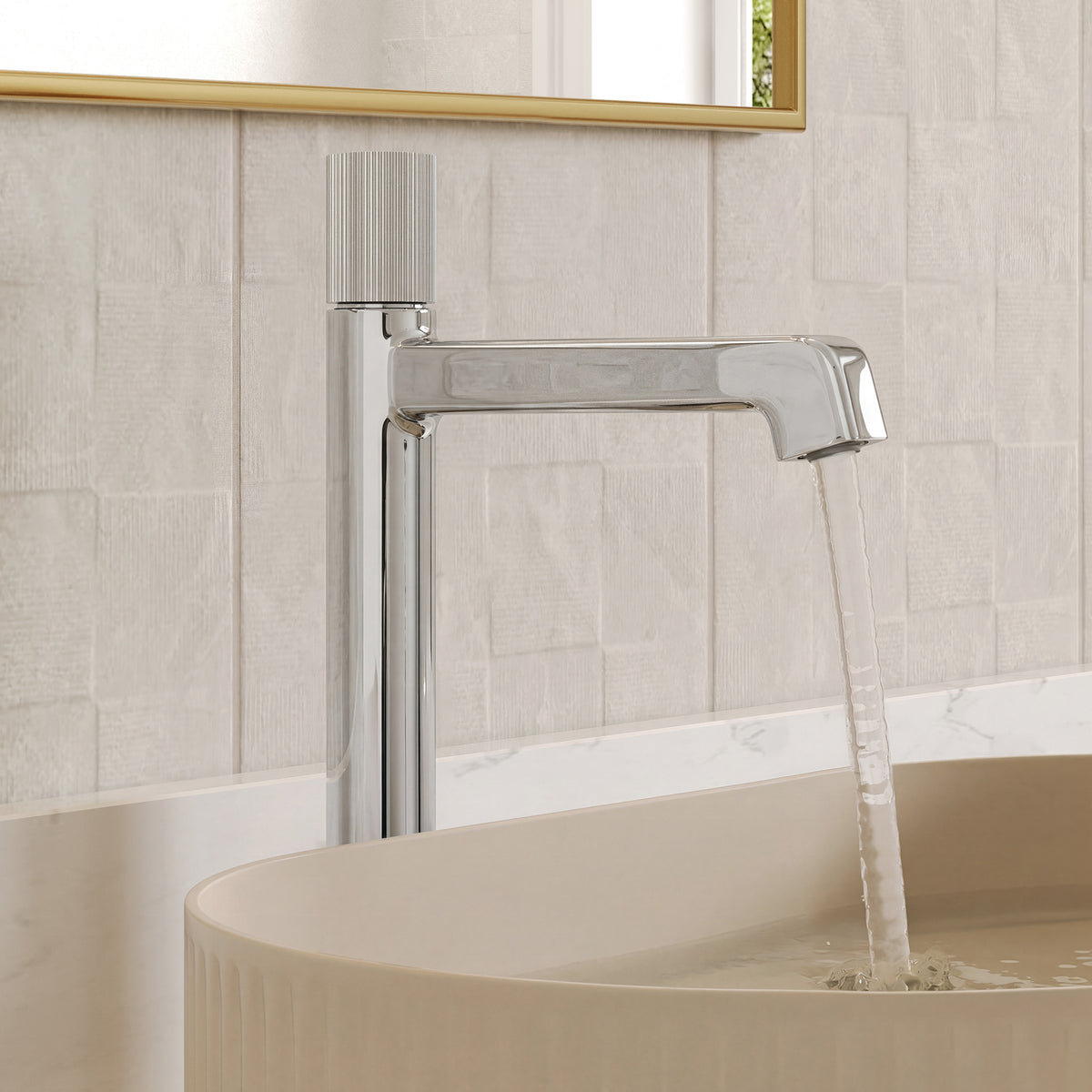 Single-Handle Vessel Bathroom Sink Faucet With Pop-Up Drain