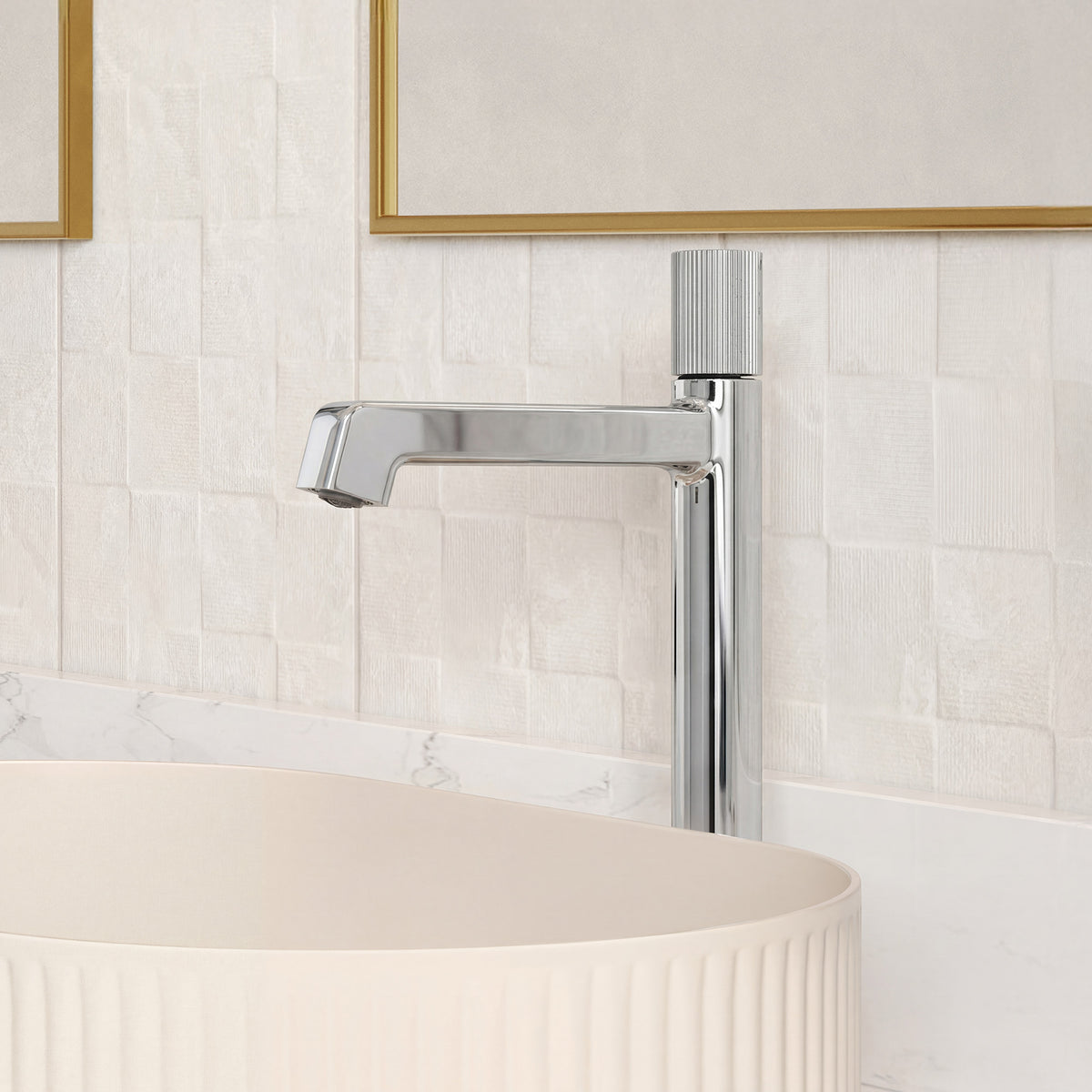 Single-Handle Vessel Bathroom Sink Faucet With Pop-Up Drain