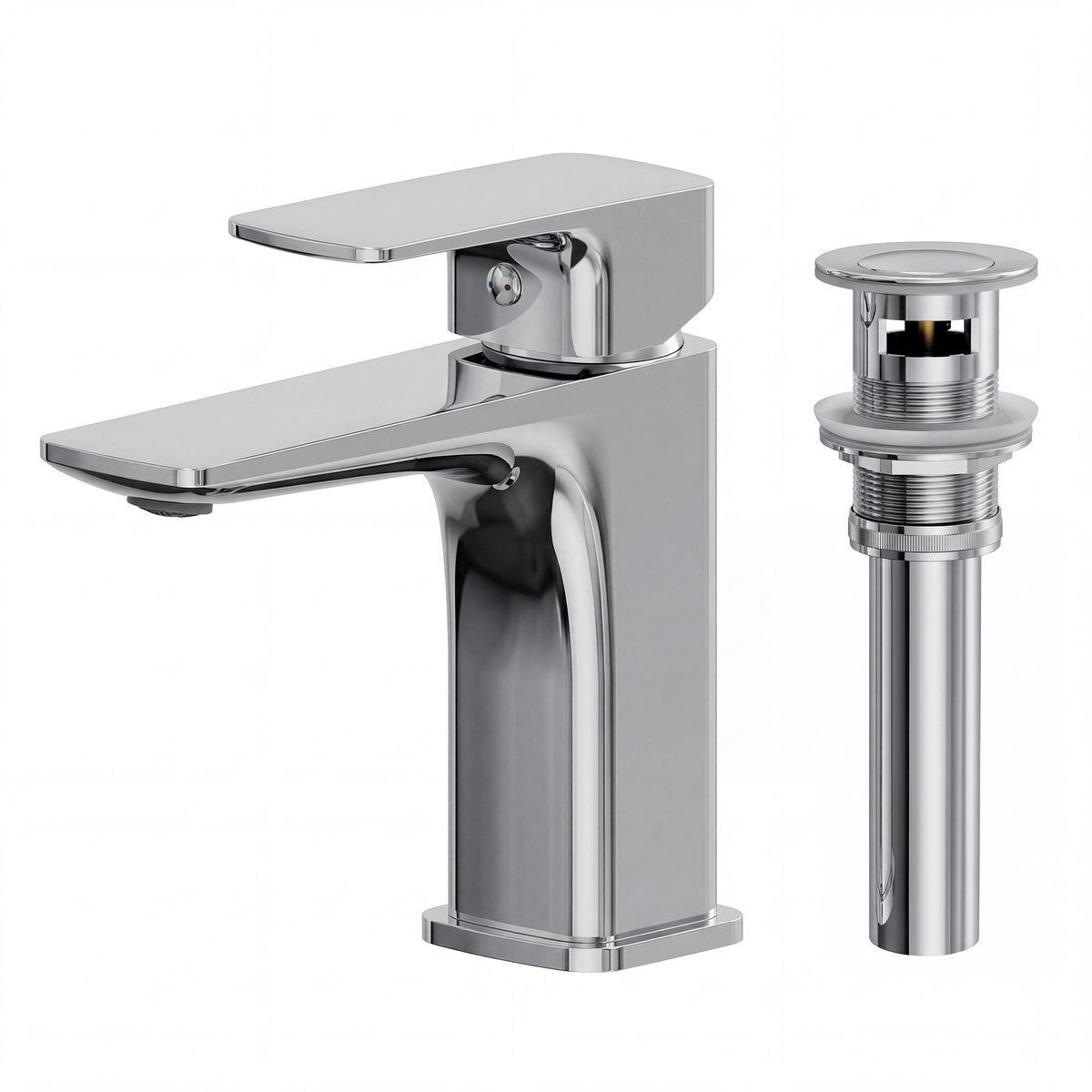 Single-Handle Bathroom Sink Faucet With Pop-Up Drain