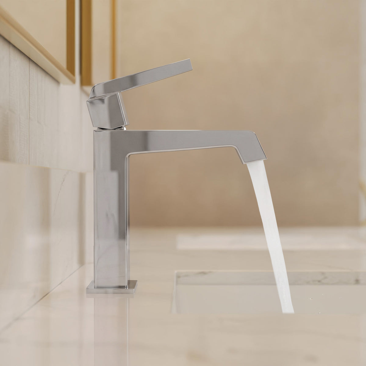 Single-Handle Bathroom Sink Faucet With Pop-Up Drain