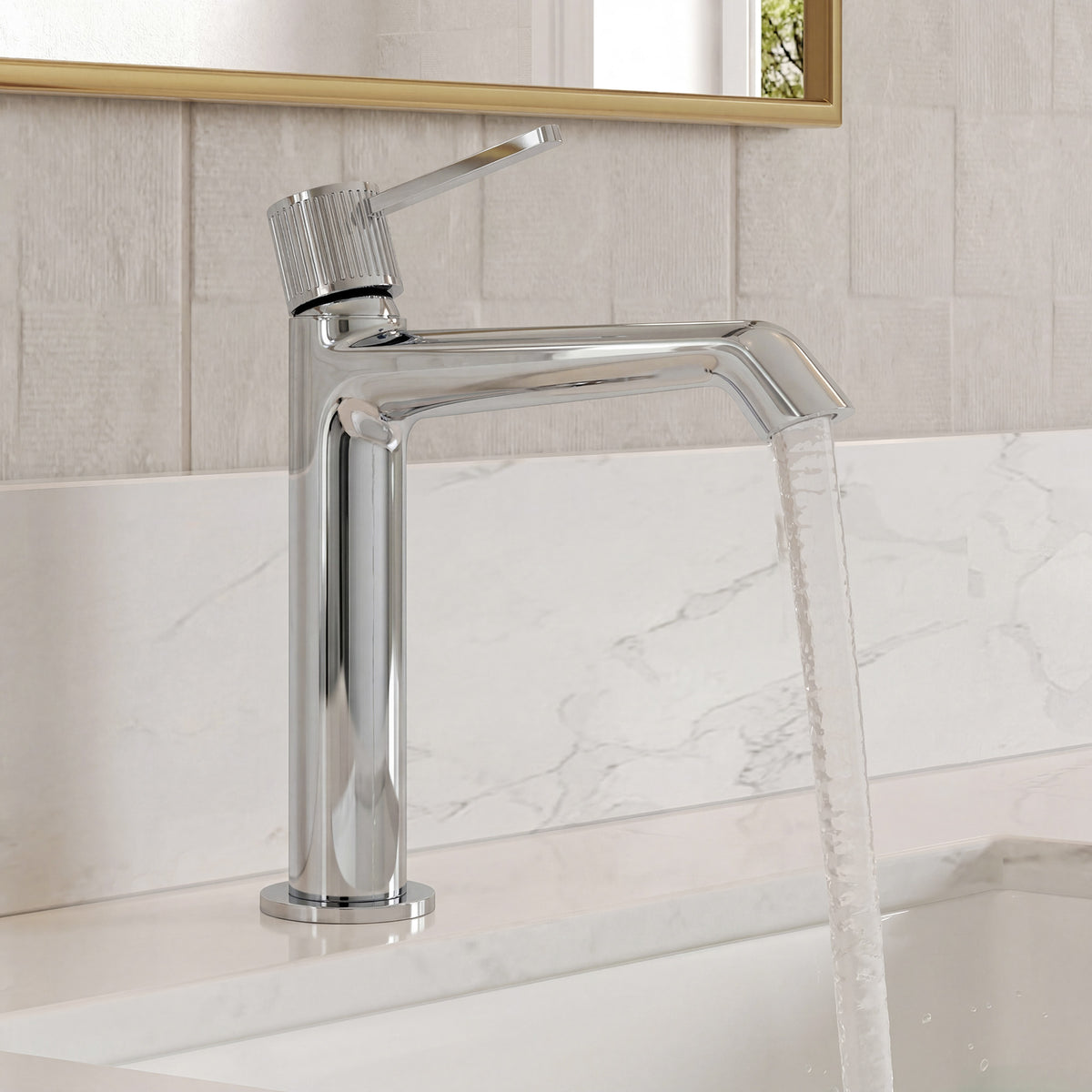 Single-Handle Bathroom Sink Faucet With Pop-Up Drain
