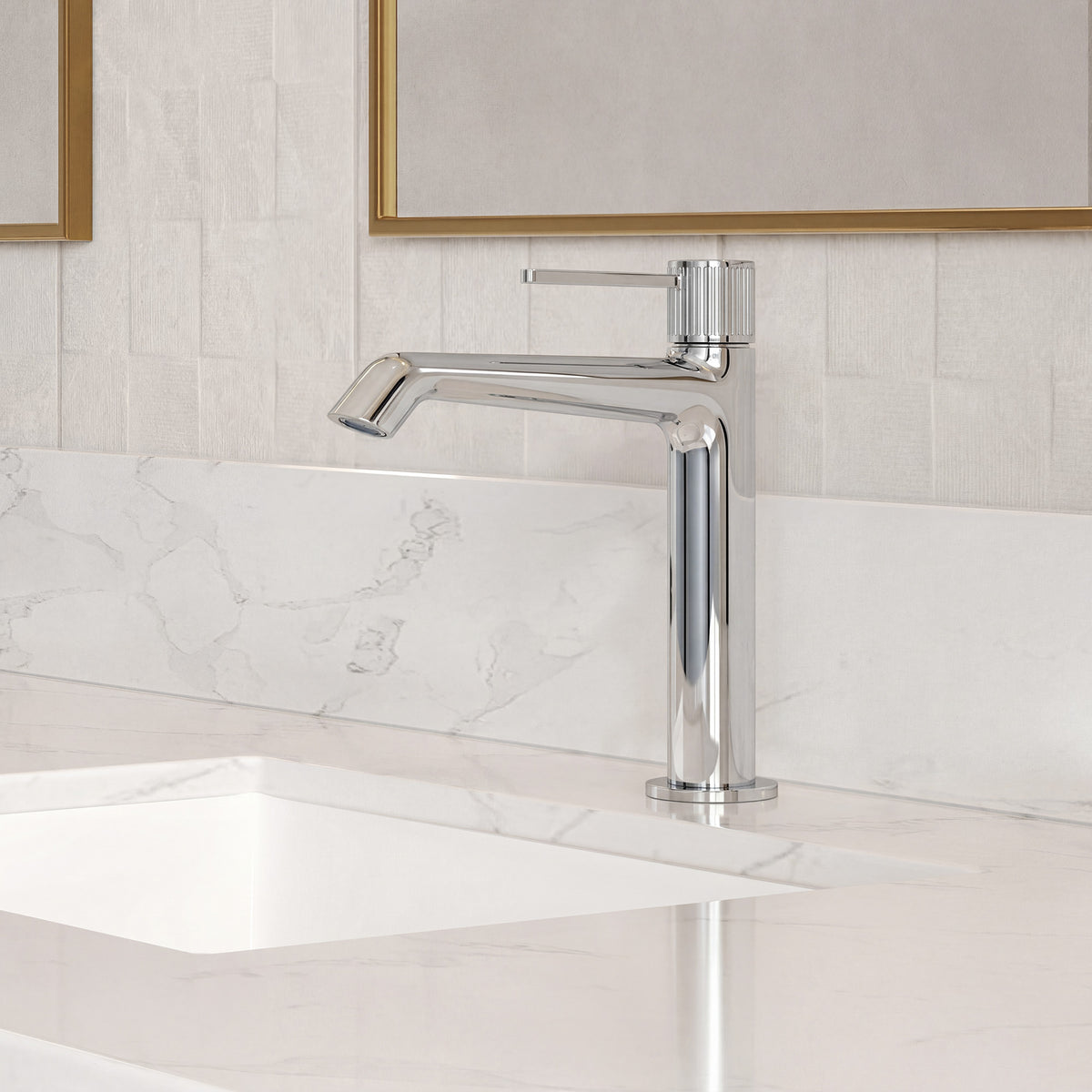 Single-Handle Bathroom Sink Faucet With Pop-Up Drain