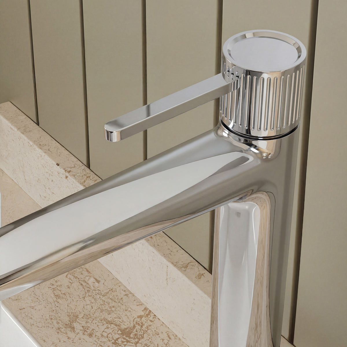 Single-Handle Vessel Bathroom Sink Faucet With Pop-Up Drain
