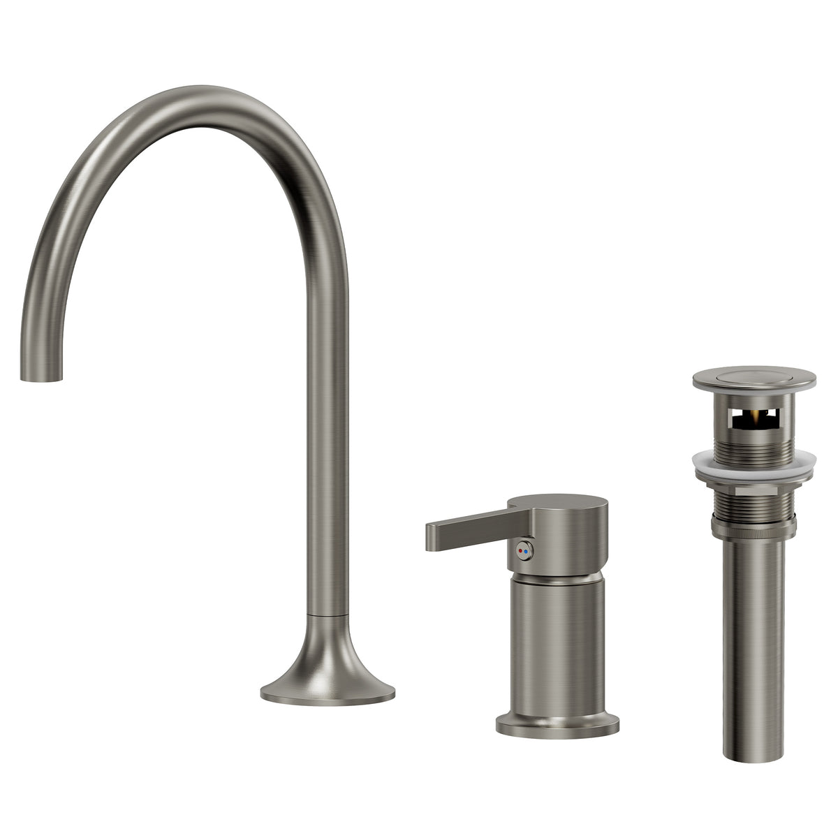 Two-Hole Bathroom Sink Faucet with 360-Degree Swivel Spout