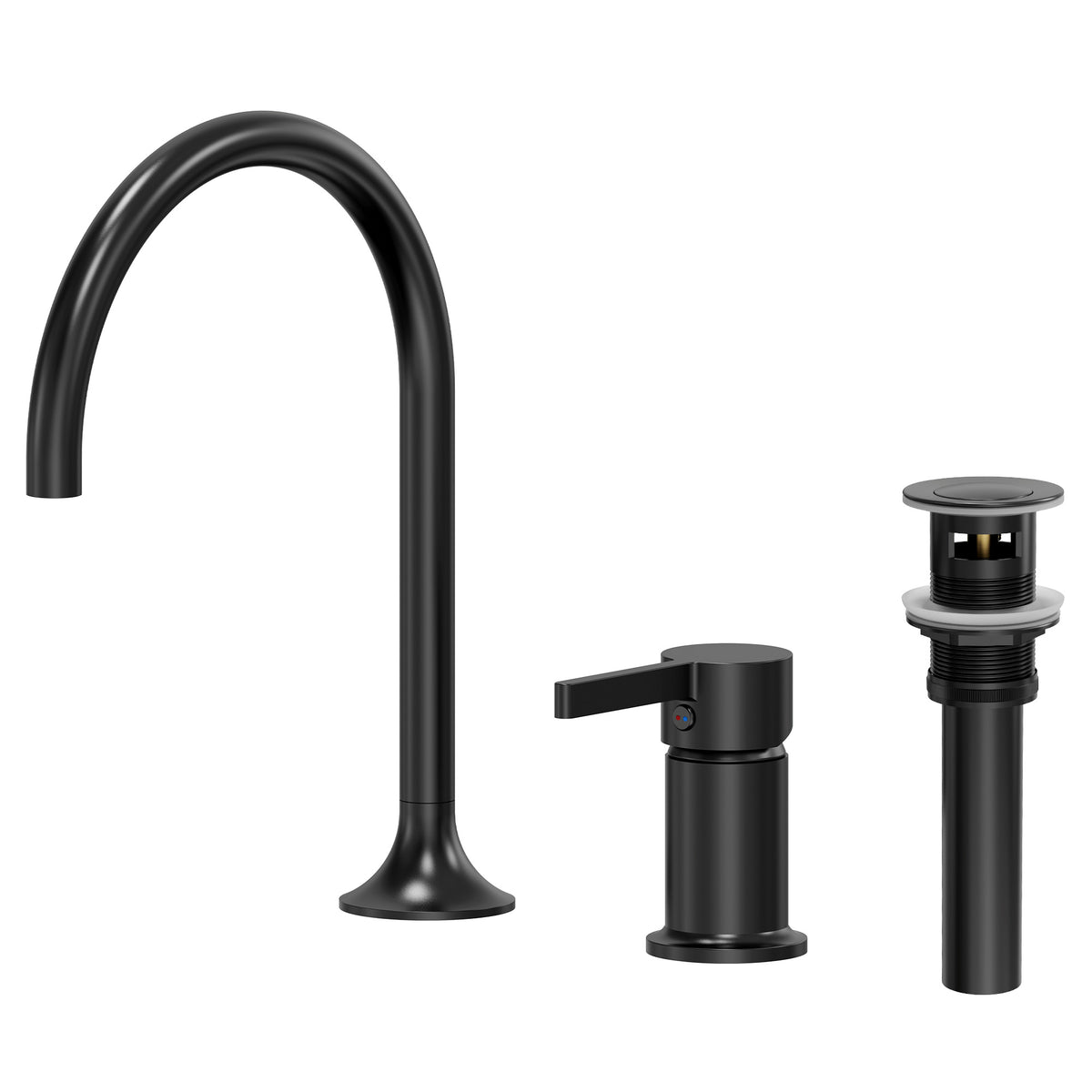 Two-Hole Bathroom Sink Faucet with 360-Degree Swivel Spout