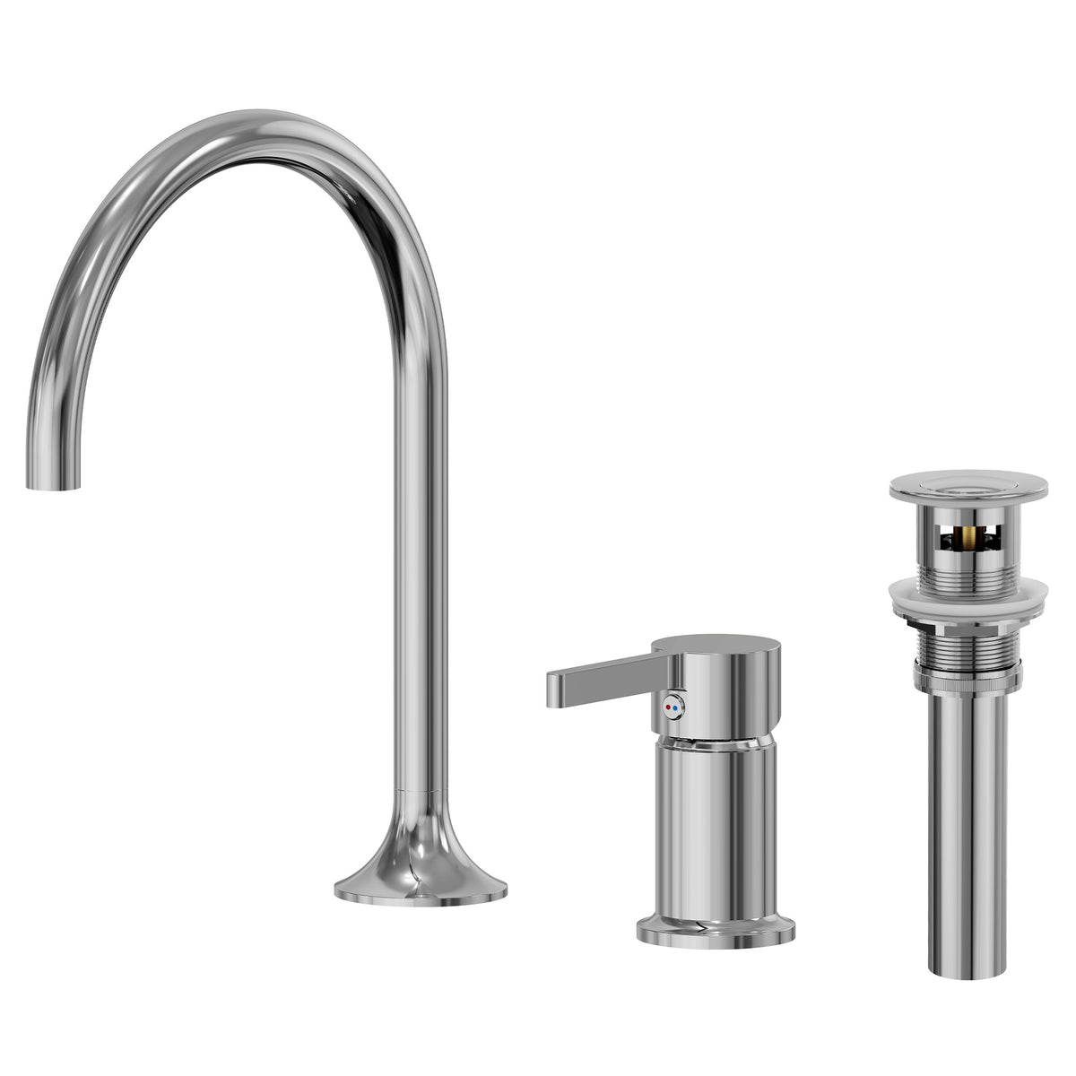 Two-Hole Bathroom Sink Faucet with 360-Degree Swivel Spout