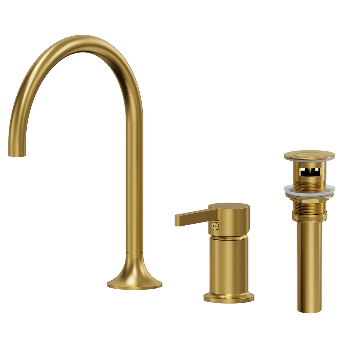 Two-Hole Bathroom Sink Faucet with 360-Degree Swivel Spout