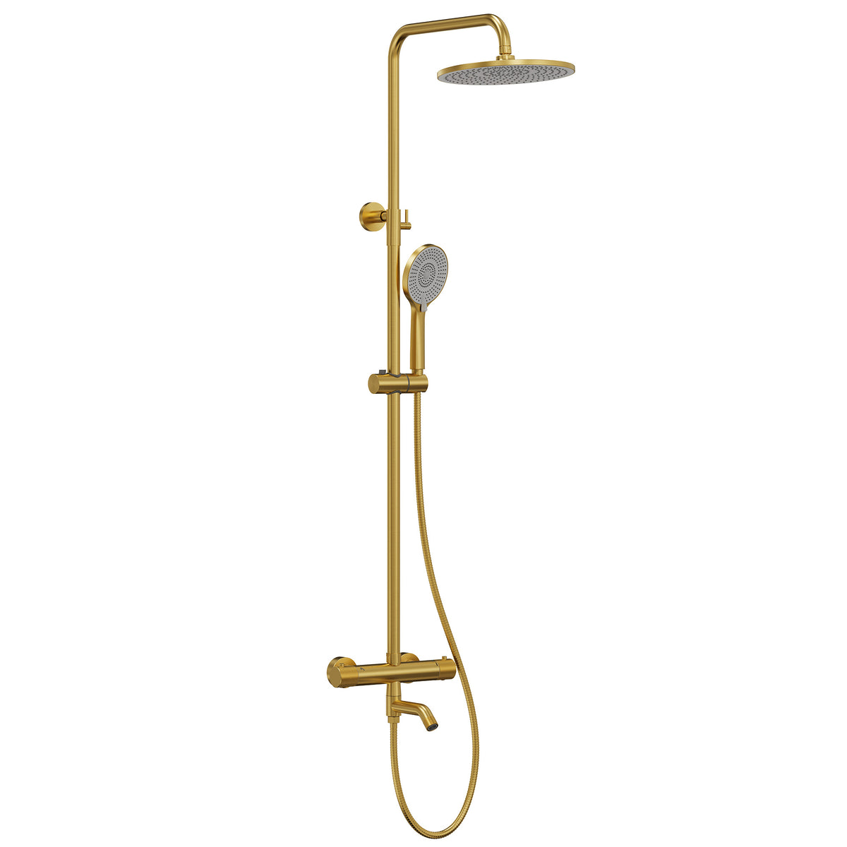 Exposed Thermostatic Tub and Shower System with 10-Inch Rain Shower Head