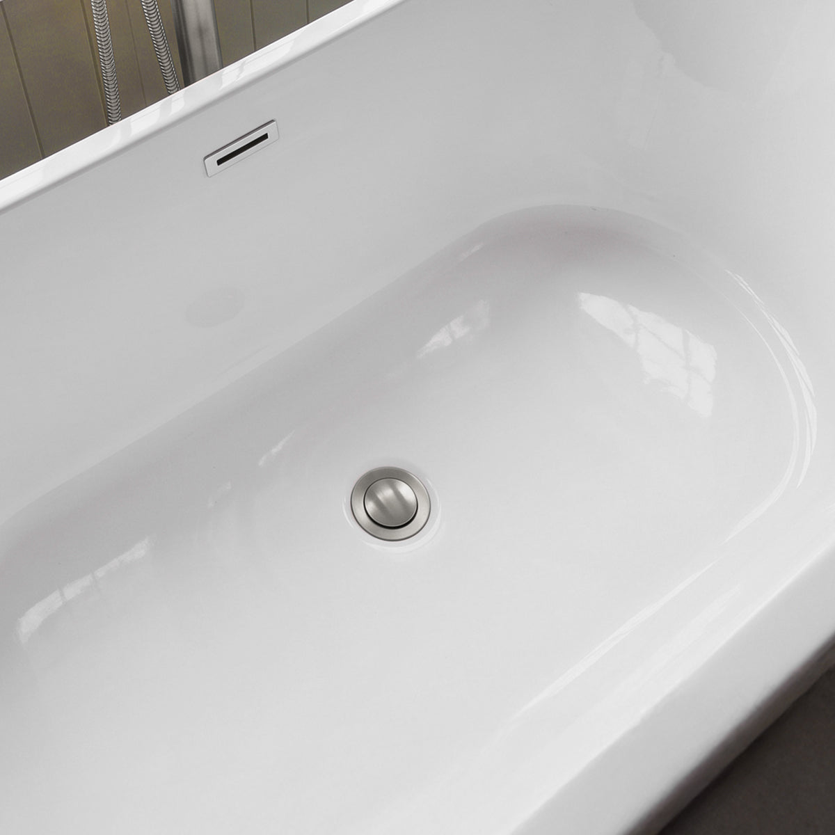 Pop-Up Bathtub Drain with Overflow and Brass Construction