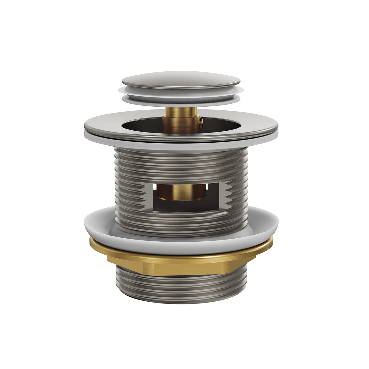 Pop-Up Bathtub Drain with Overflow and Brass Construction