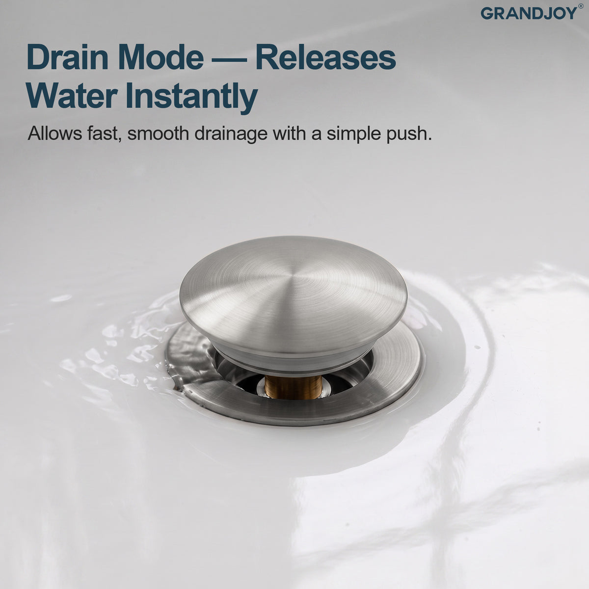 Pop-Up Bathtub Drain with Overflow and Brass Construction