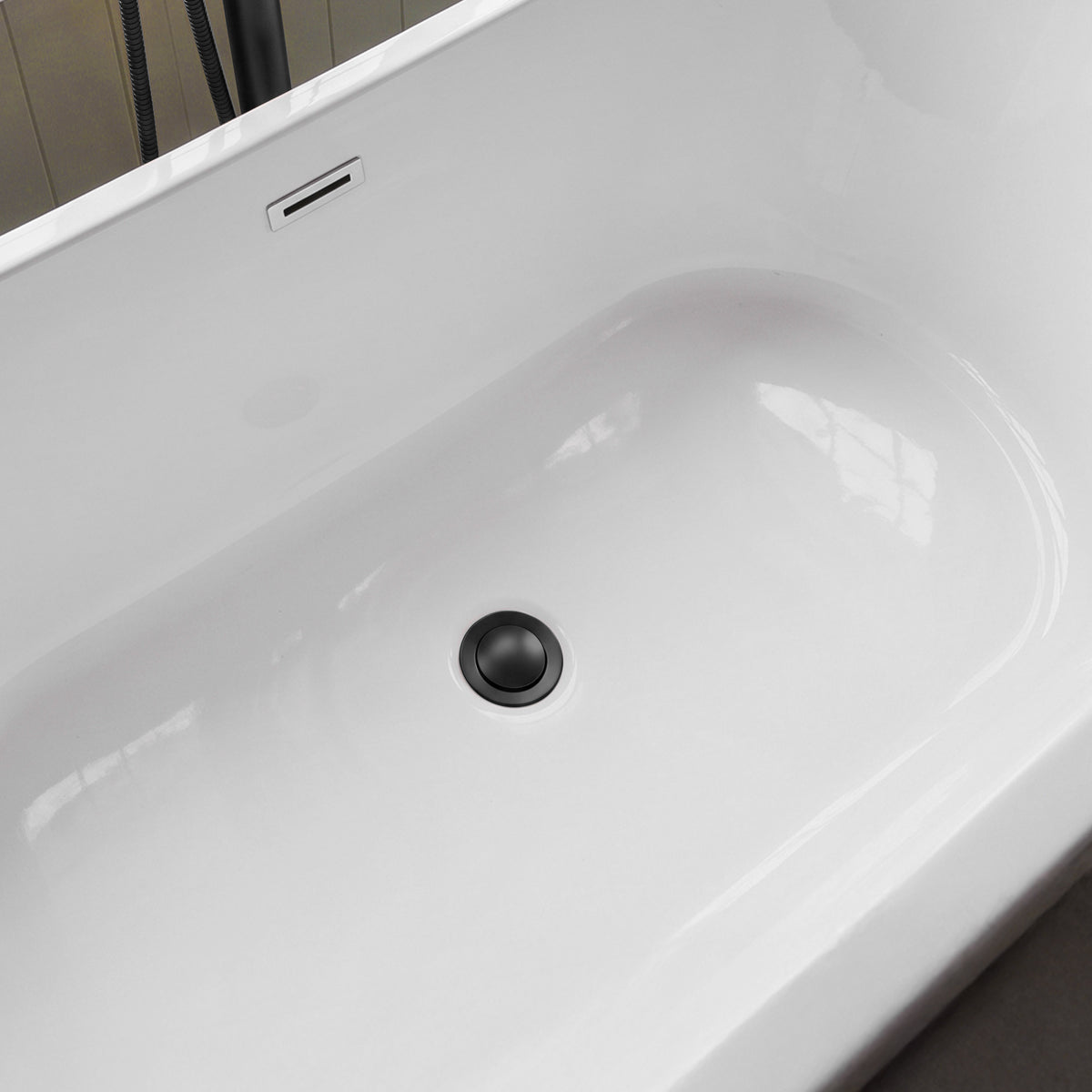 Pop-Up Bathtub Drain with Overflow and Brass Construction